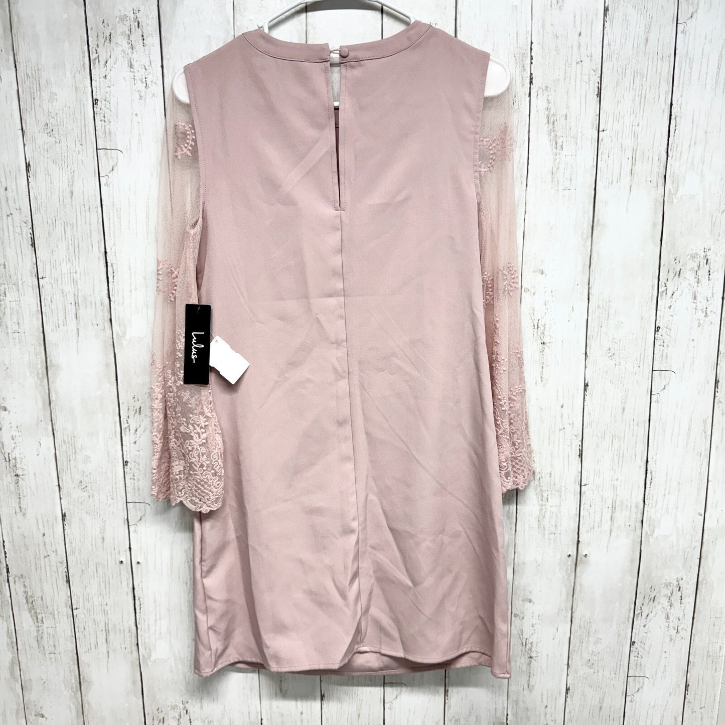 Lulus Dress XS Pink Once Upon a Midnight Mauve Embroidered Long Sleeve Shift NWT