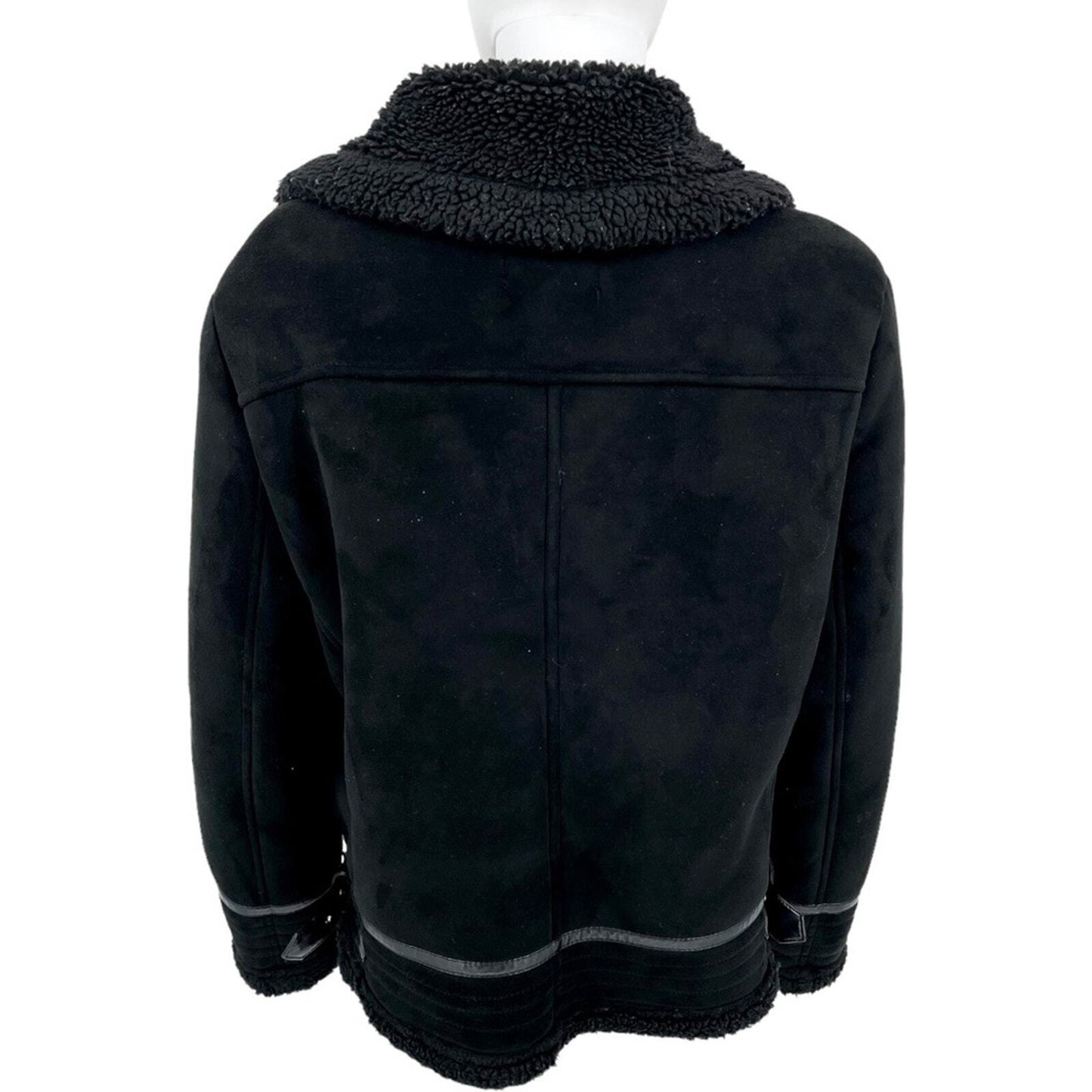 Zara Double Asymmetrical Biker Jacket Fleece Jacket Size XL