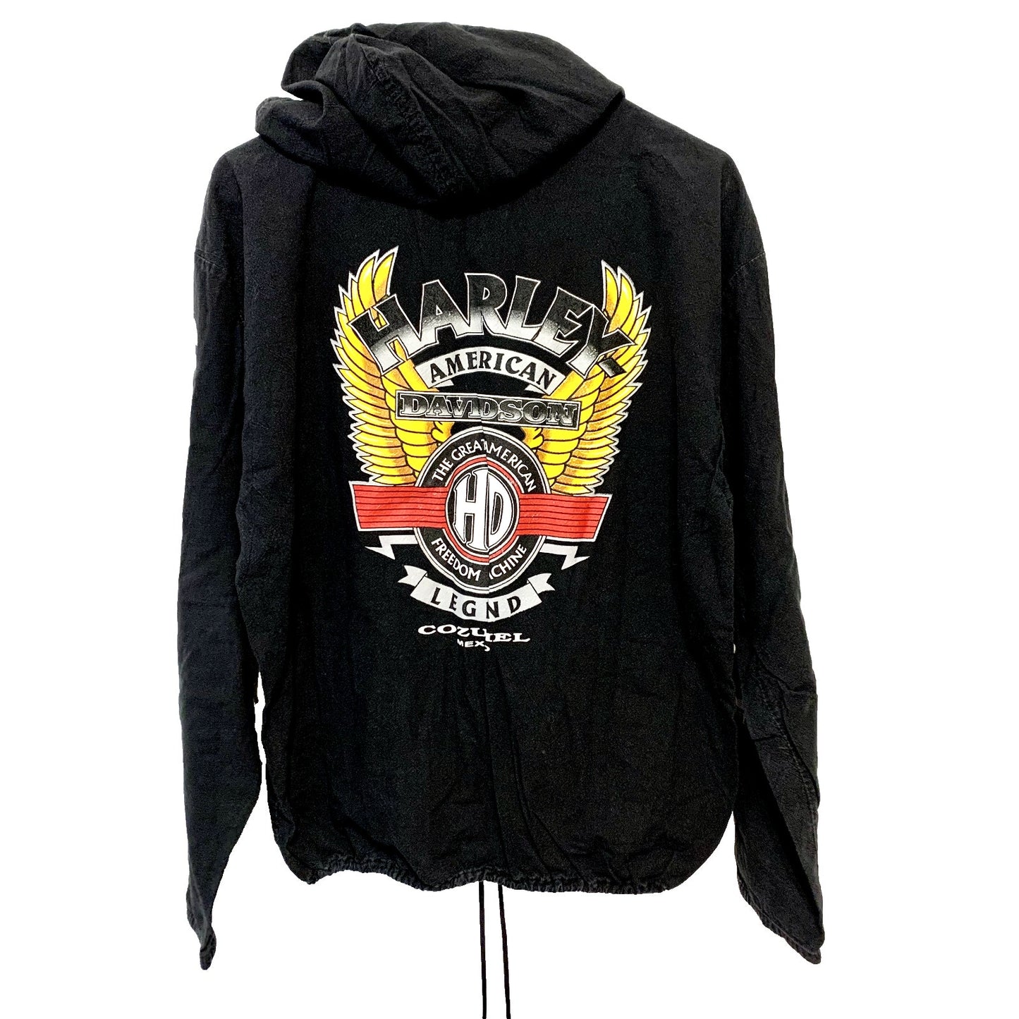 VTG Harley-Davidson Unisex L American Legend Cozumel Mexico Zip Graphic Hoodie