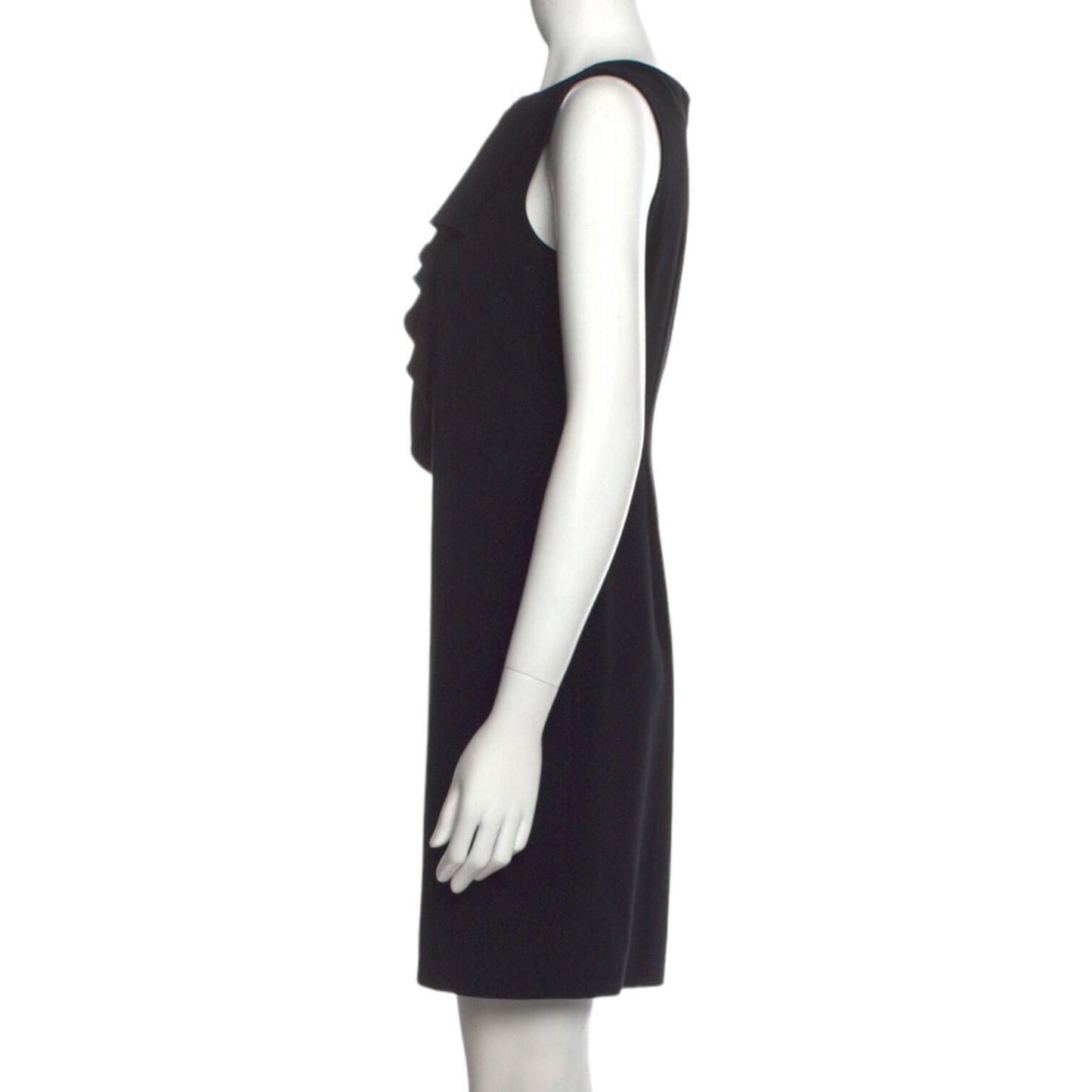 MOSCHINO CHEAP AND CHIC Dress Women Size 6 Black Bateau Neckline Mini Ruffled