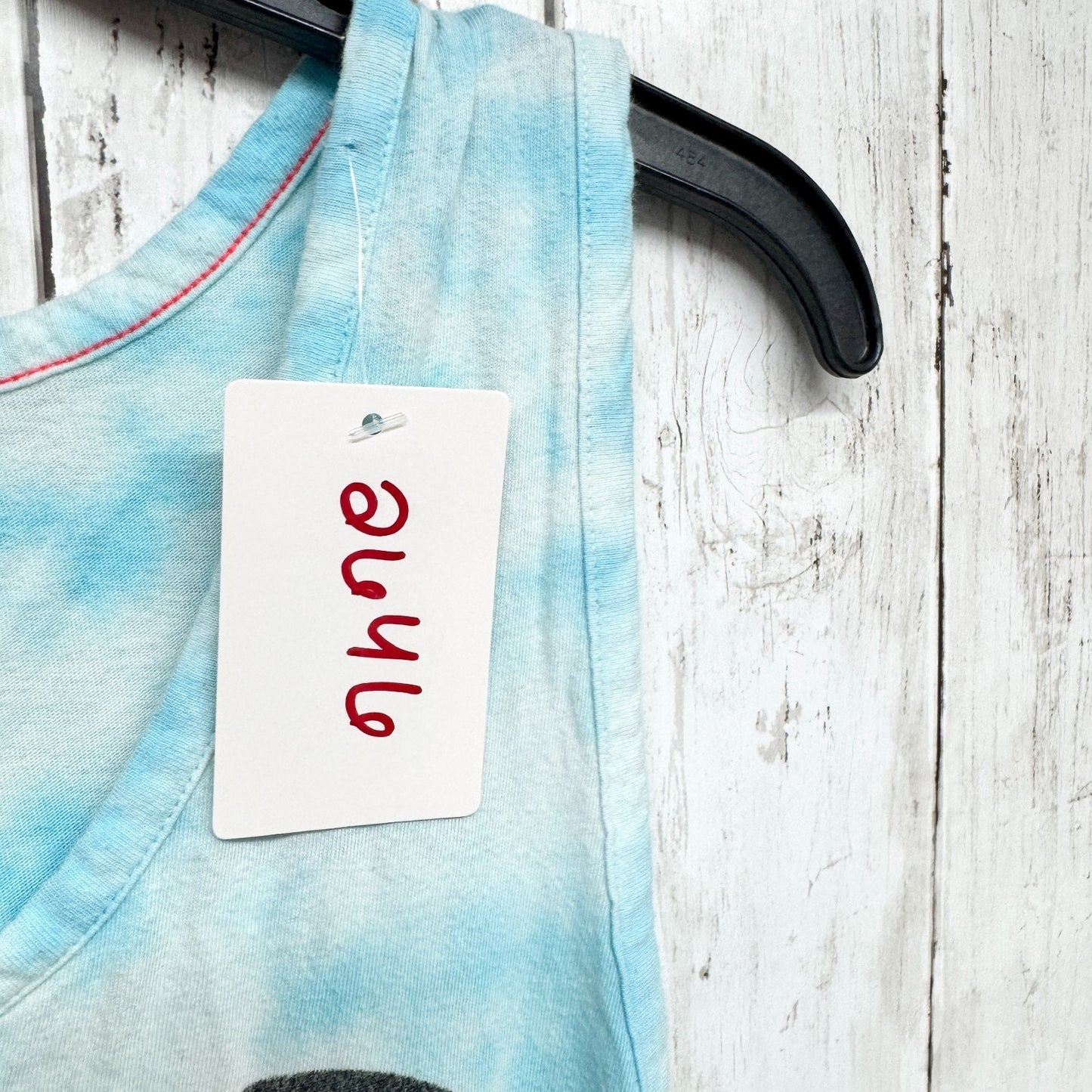 American Eagle Shirt Women Size Medium Blue Graphic Tie Dye Sleeveless Tank Top