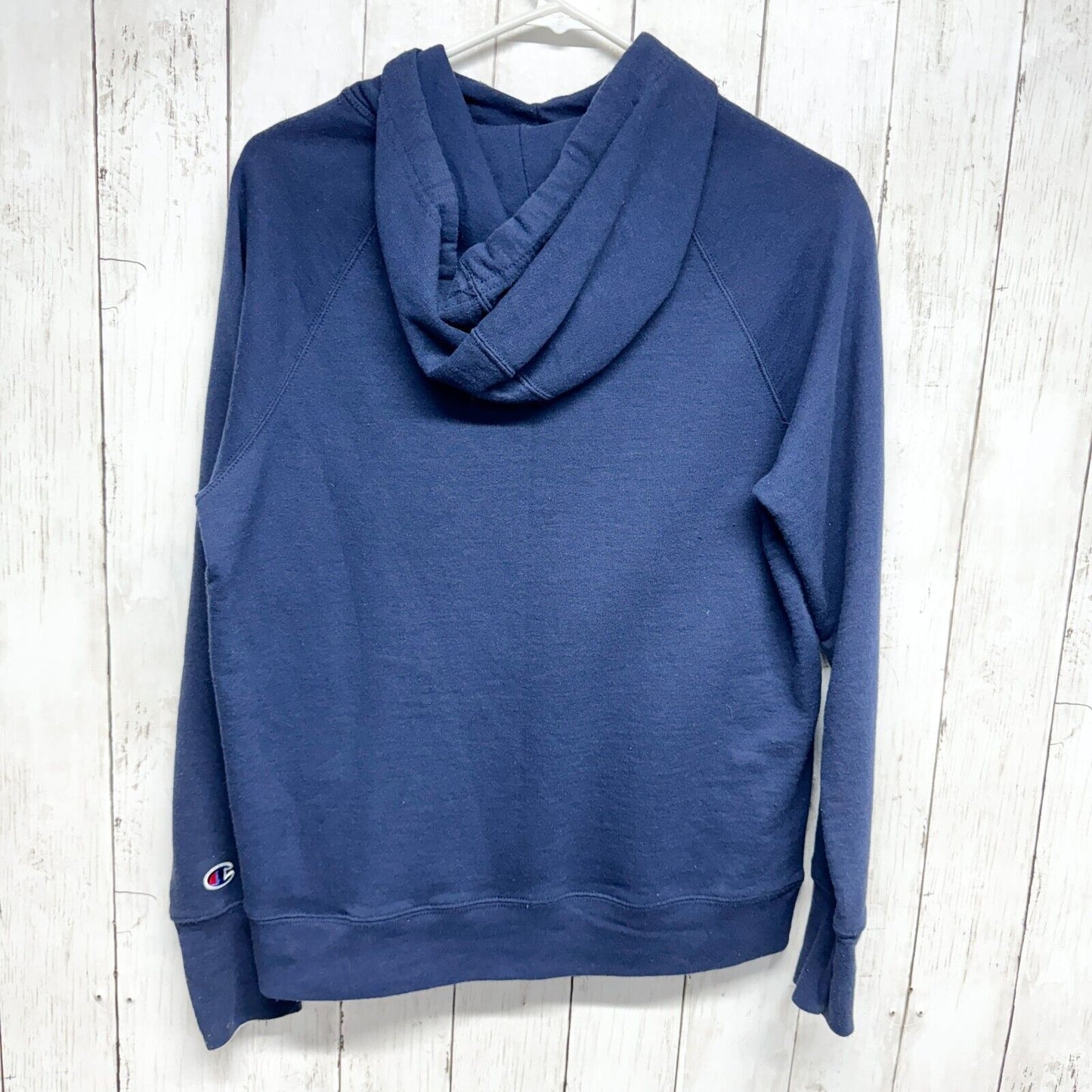 CHAMPION Hoodie Women Size Small Blue Open Pocket Cotton Logo Pastel Casual Fit