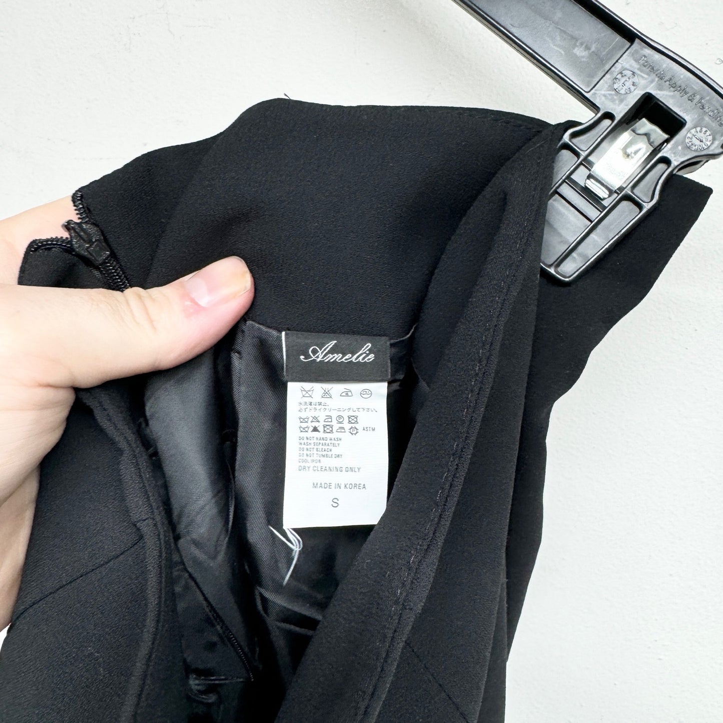 AMELIE Women Black Midi Zippered Back High Waisted Pencil Skirt Size Small NWT