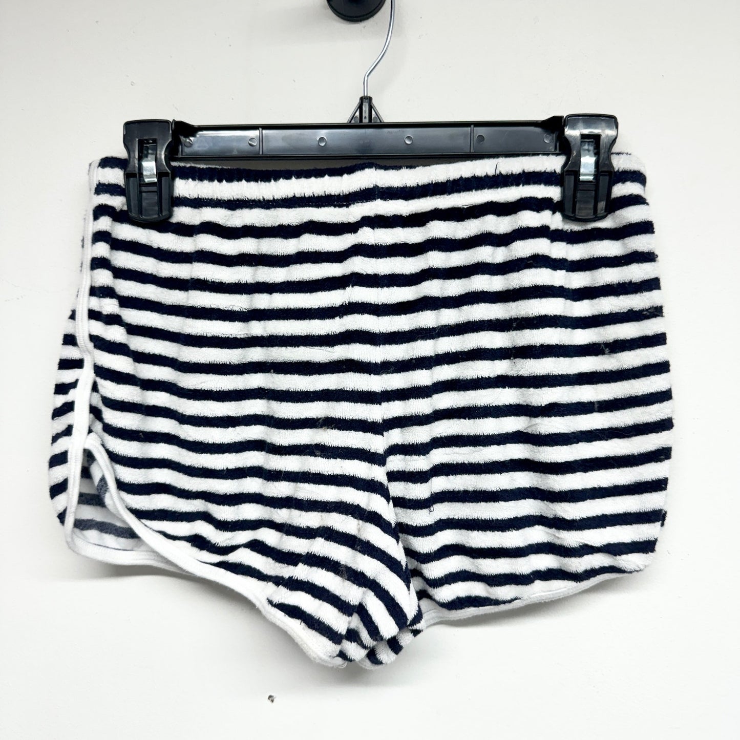 SUNDRY Women Blue & White Striped Beach Summer Terry Shorts Size 1