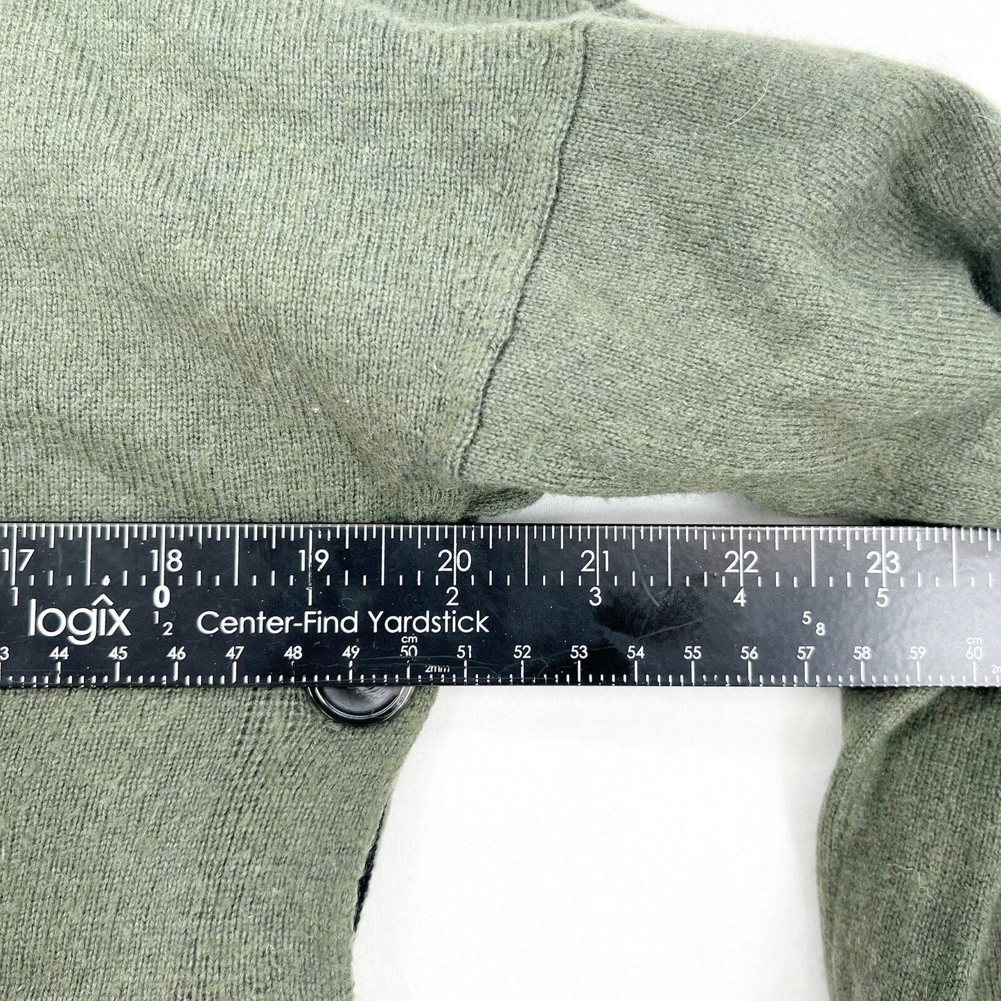 BODEN Sweater Women Size XS Green Side Button Long Sleeve Crewneck Tight Knit