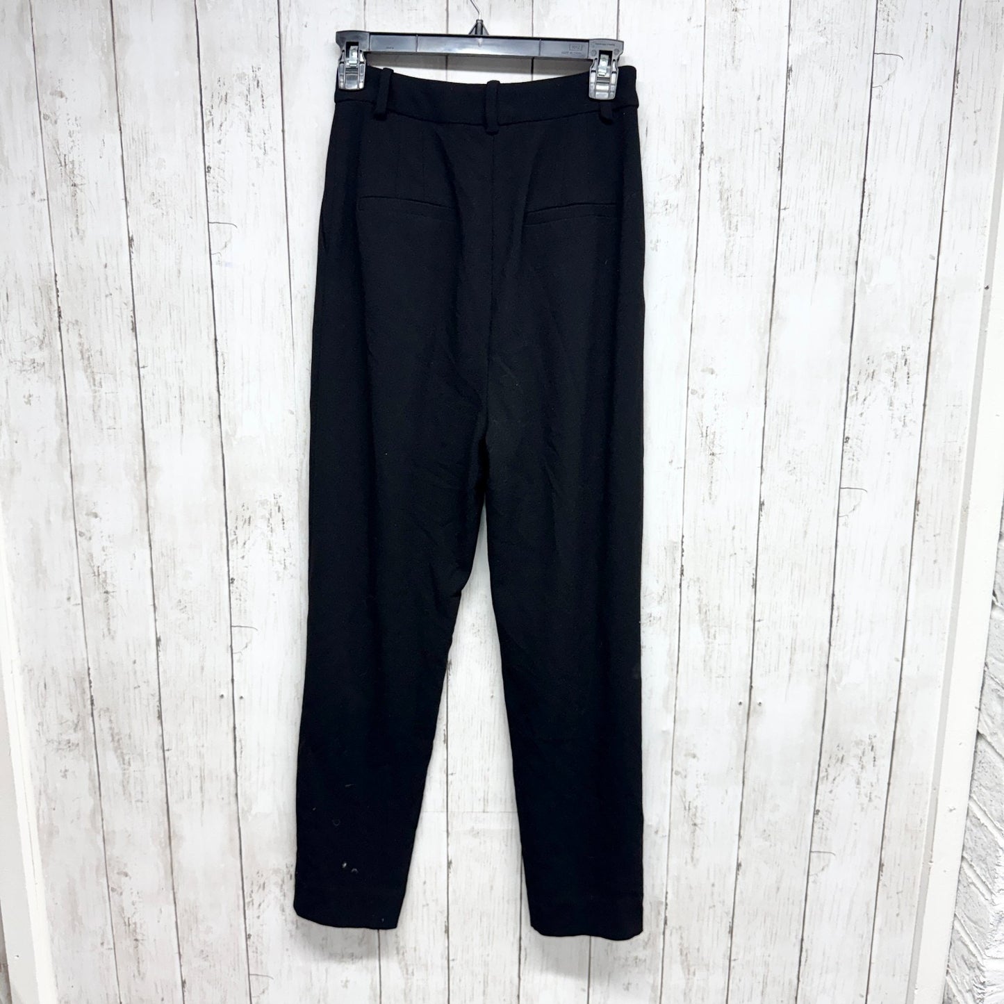 Frank and Oak Pants Women Size 0 Black Pleated Front Trousers Pockets Zip Fly
