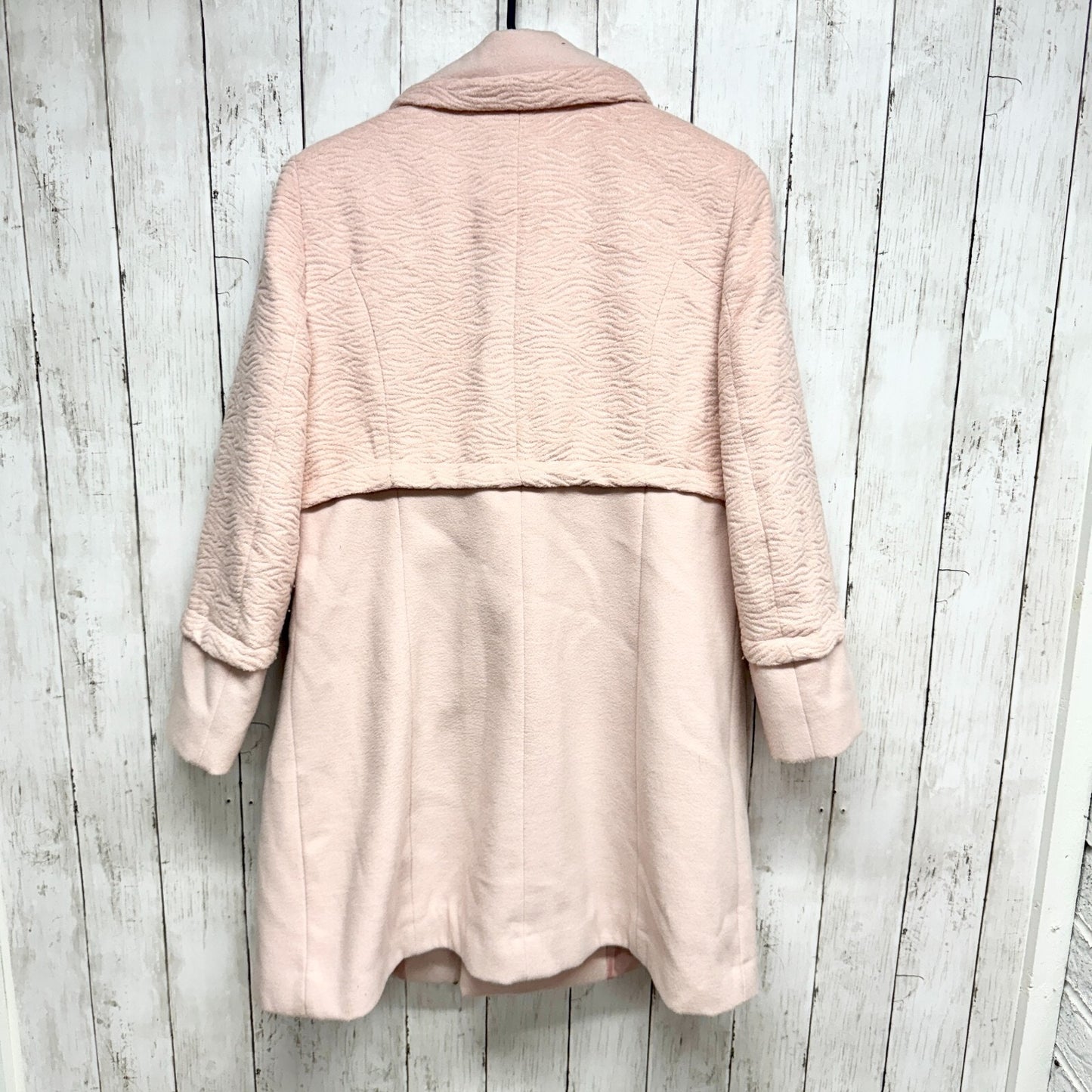 Worthington Jacket Women Size L Double Pocket Snap Button Pink Textured Cotton