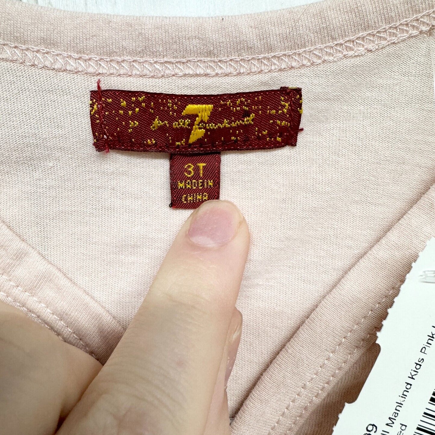 7 For All Mankind Pink Long Sleeve V Neck Cotton Blend Casual Shirt Size 3T