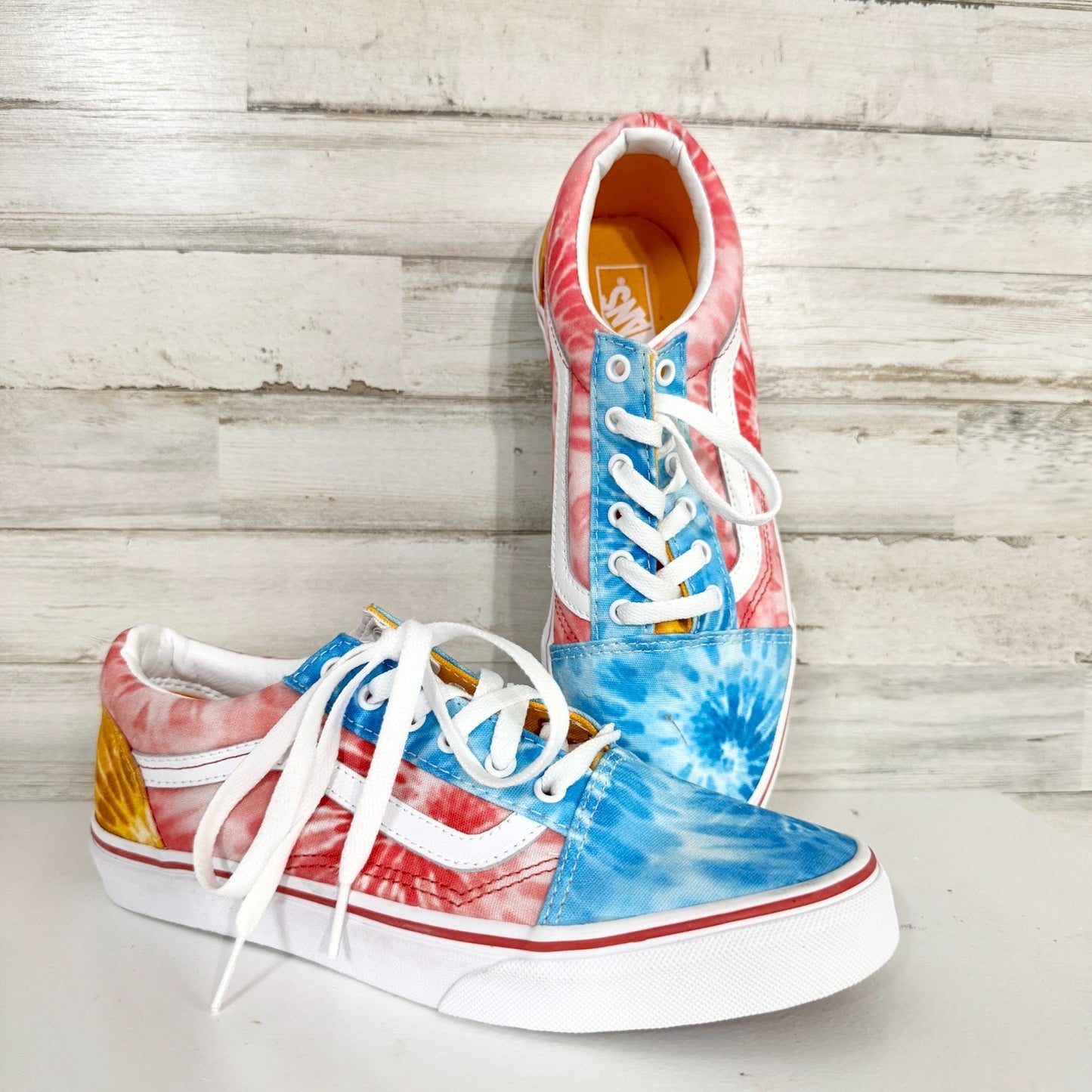 Vans Shoes Unisex Junior Size 6 Classic Old Skool Tie Dye Block Skate Sneakers