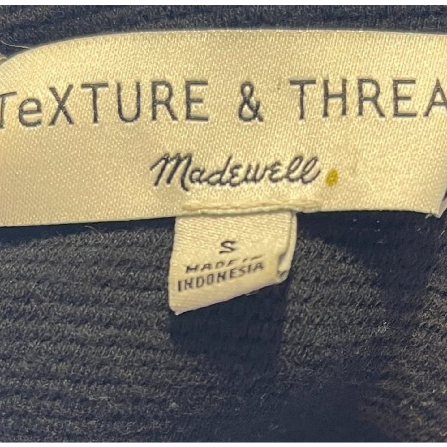 Madewell Tied Front Cropped Knit Black Long Sleeve Sweater Size Small