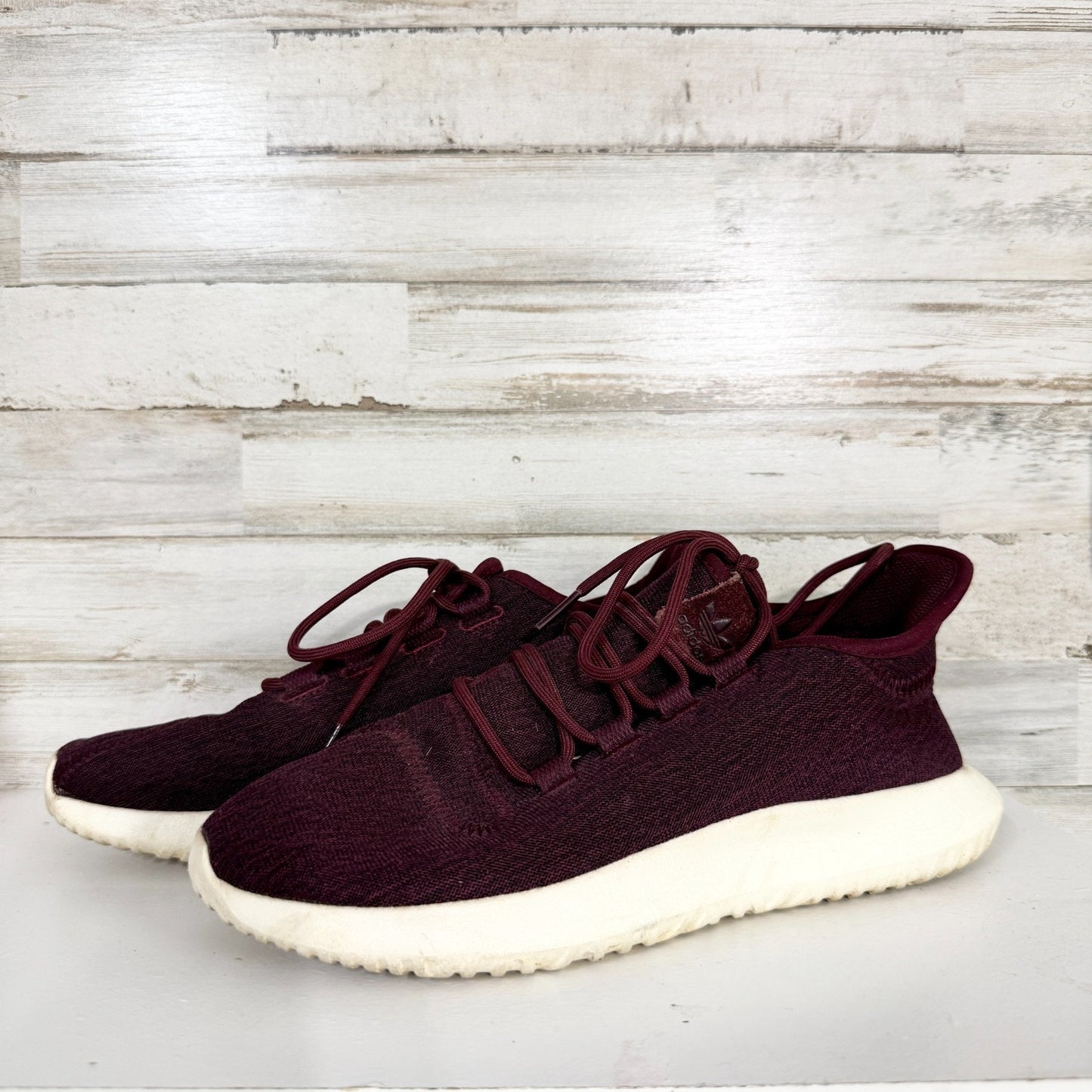 Adidas Women Size 7 Tubular Shadow Maroon Running Sneakers Athletic Casual