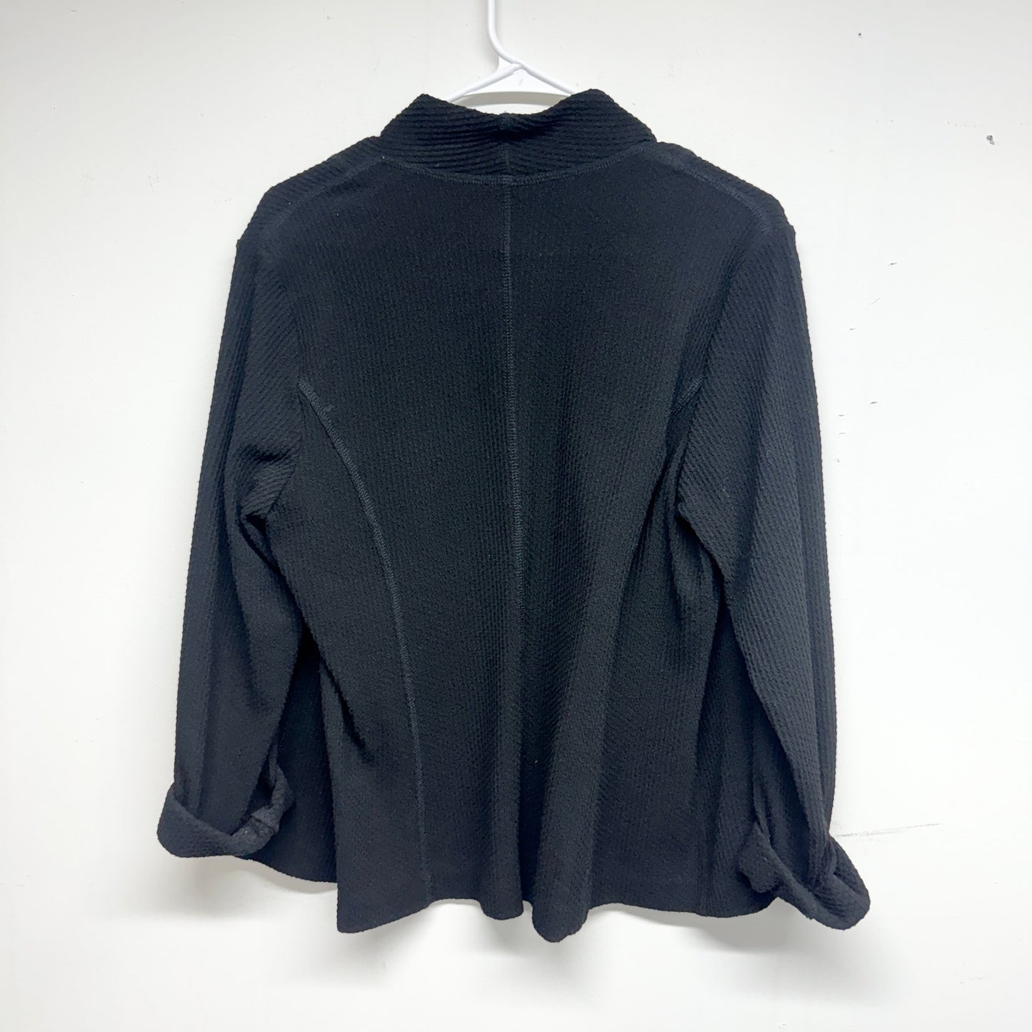 EILEEN FISHER Women Knit Jacket Open front Black- Brown Cotton Blend Medium