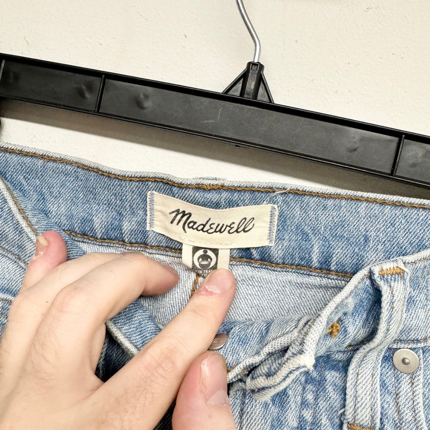 MADEWELL Womens The Perfect Vintage Cropped Jeans Blue High Rise Raw Hem 24
