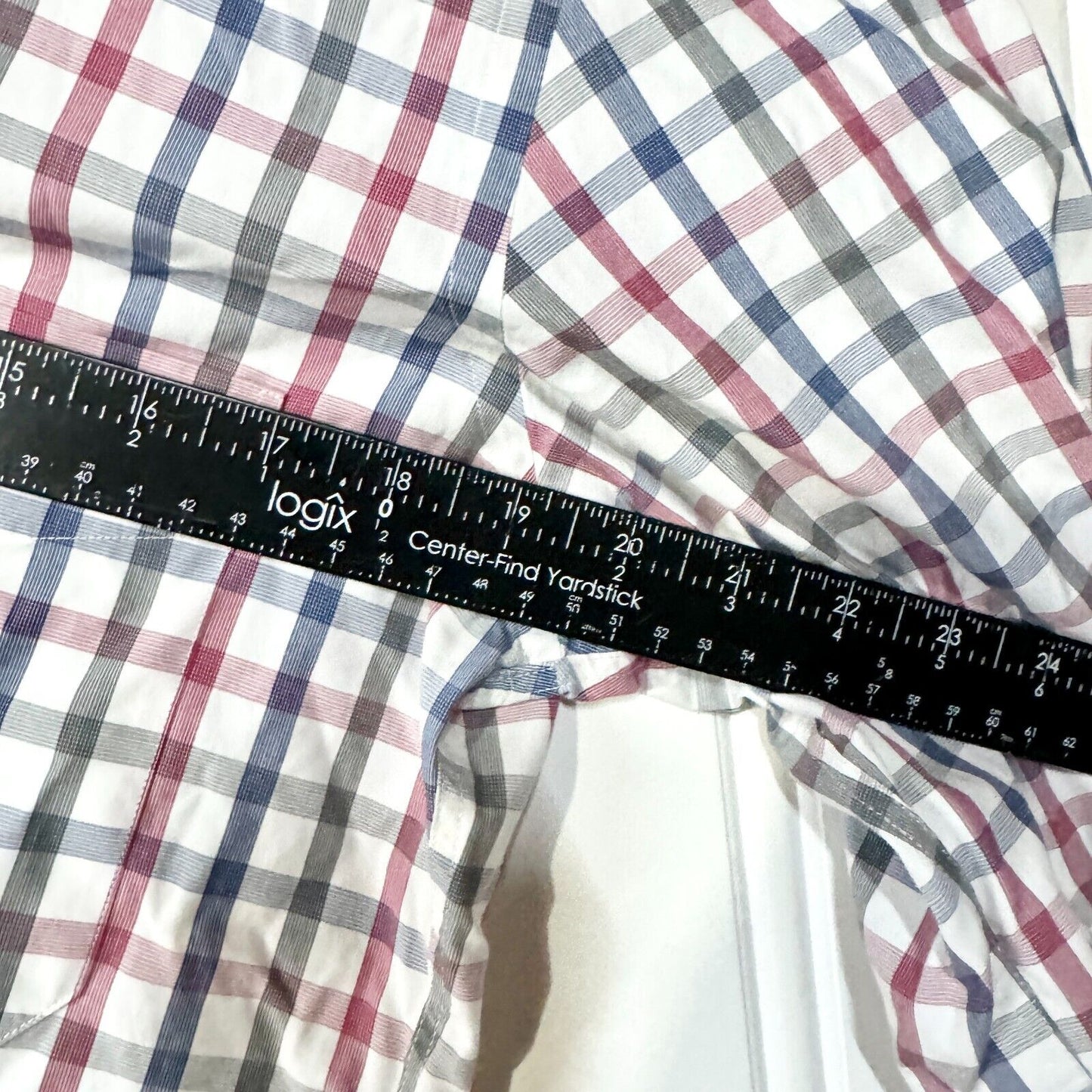 Dave Donahue Mens Size S Blue & Red Plaid Button Up Slim Fitting Collared Shirt