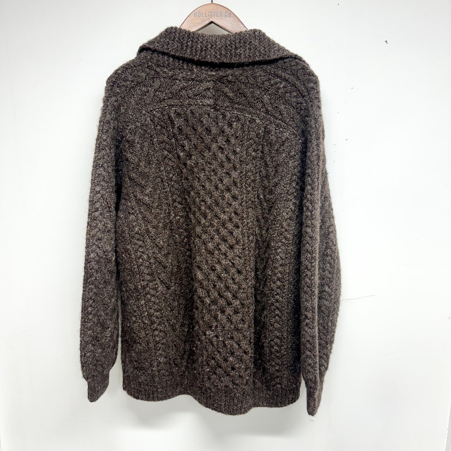 Athena Women Designs Handmade in Ireland Wool Zip Up Sweater Size Large
