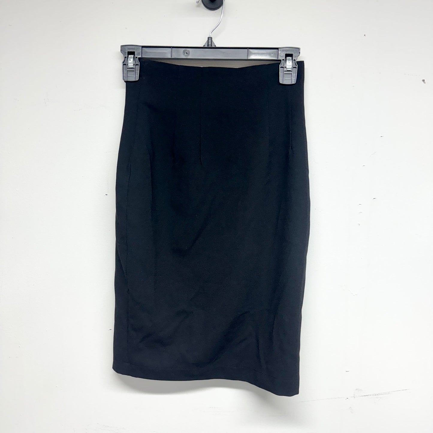 AMELIE Women Black Midi Zippered Back High Waisted Pencil Skirt Size Small NWT