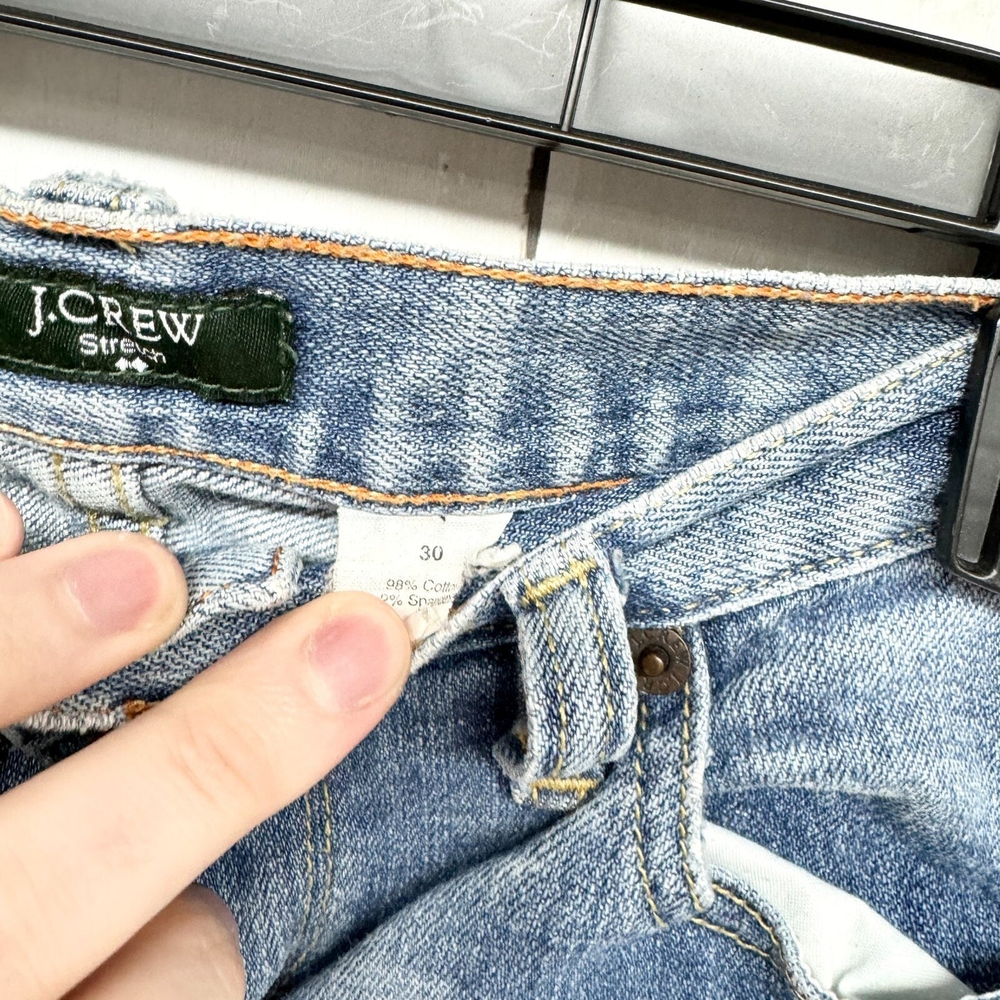 Y2K J. Crew Jeans Women Size 30 Light Wash Stretch Slim Straight 5-Pocket Design