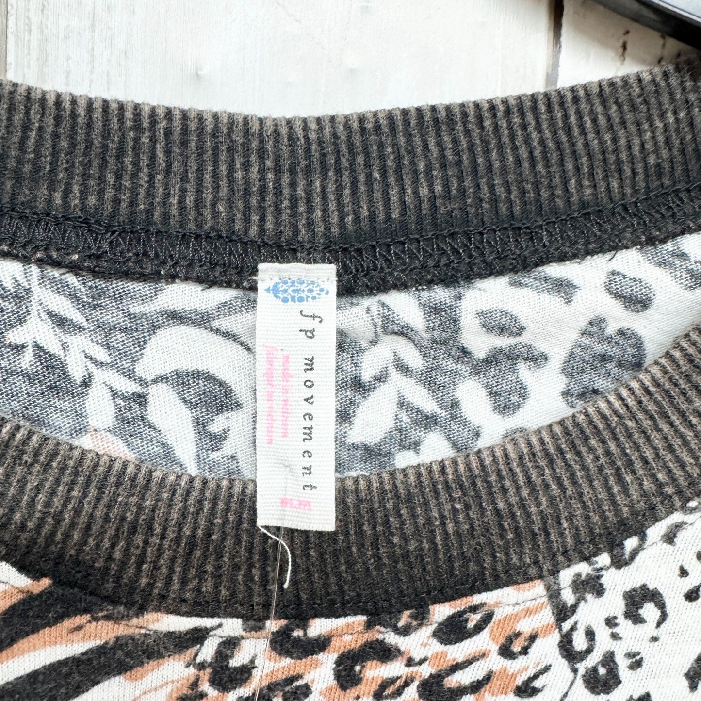 Free People Movement Top Women Size Medium Leopard Dreams Short Sleeve Tee NWT