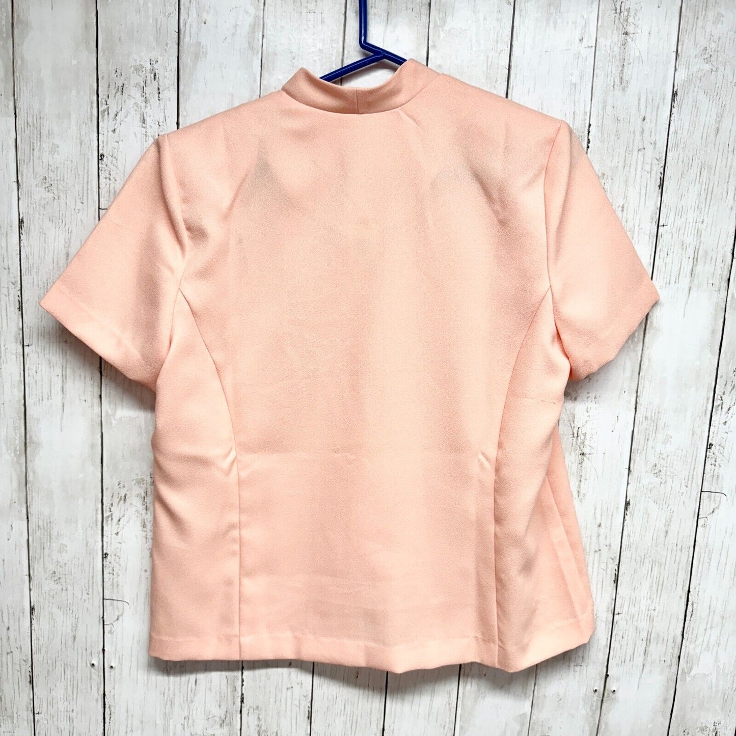 ELIZABETH WILLIAM VTG Top Women Size 14P Button Down Short Sleeve Pink Floral