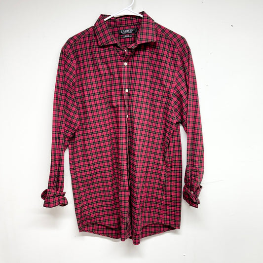 RALPH LAUREN Men's Red Flannel Plaid Lumberjack L/S Shirt Black Label sz 16.5