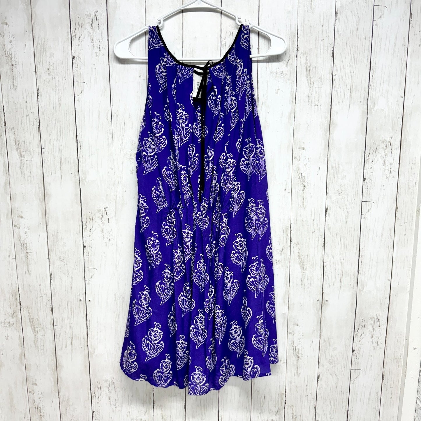 Maeve Dress Women's Size XS Silk Purple Floral Petal Stamp Shift Pleated Pockets