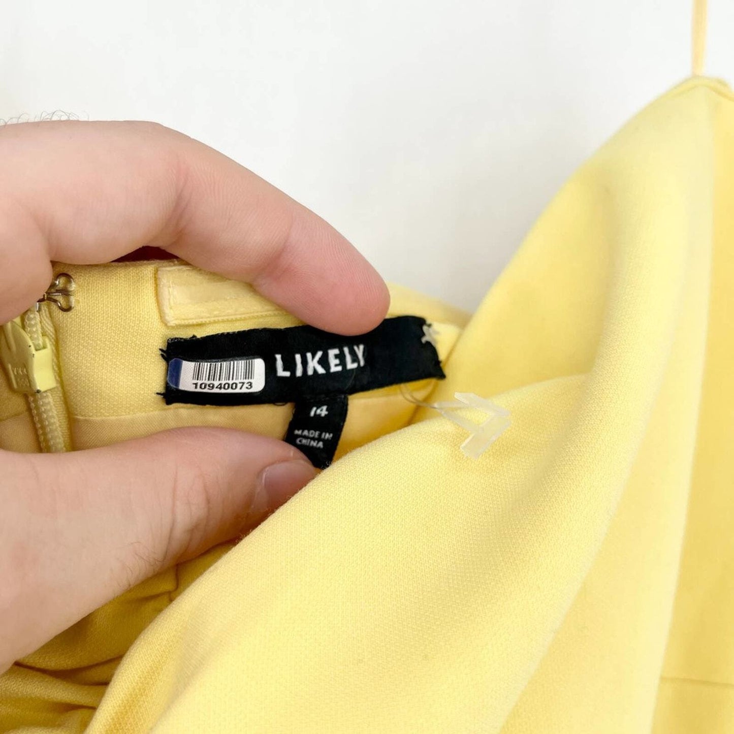Likely Strapless Carissa Yellow Ruffled Gown Maxi Dress Size 14
