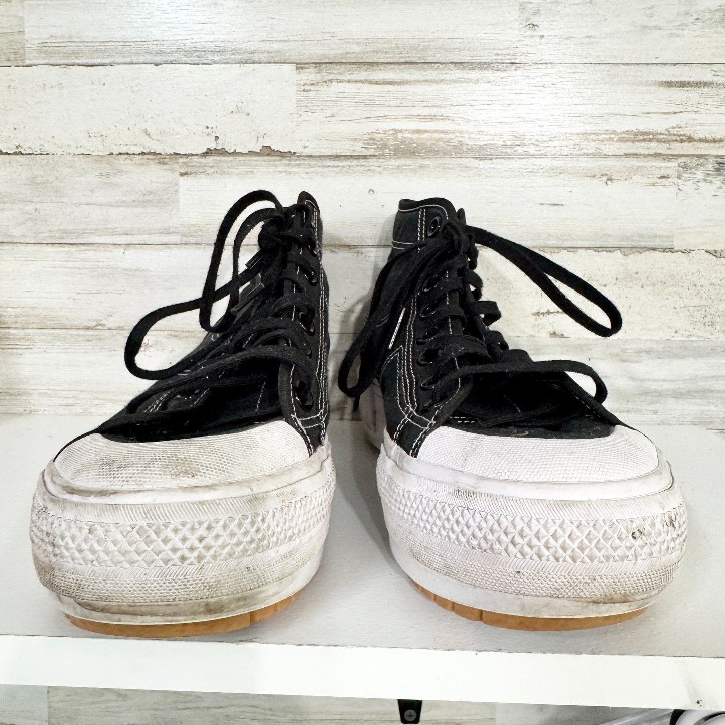 Adidas Shoes Women Size 8 Nizza Trek Black High Top Platform Sneakers Casual