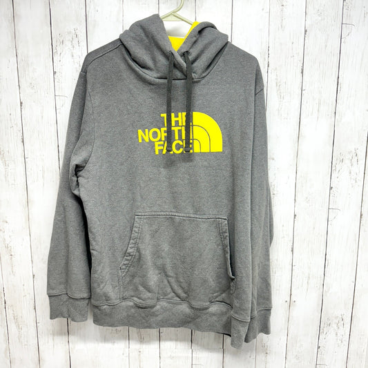 THE NORTH FACE Hoodie Mens Sz Large Cotton Graphic Logo Grey Open Pocket Hiking