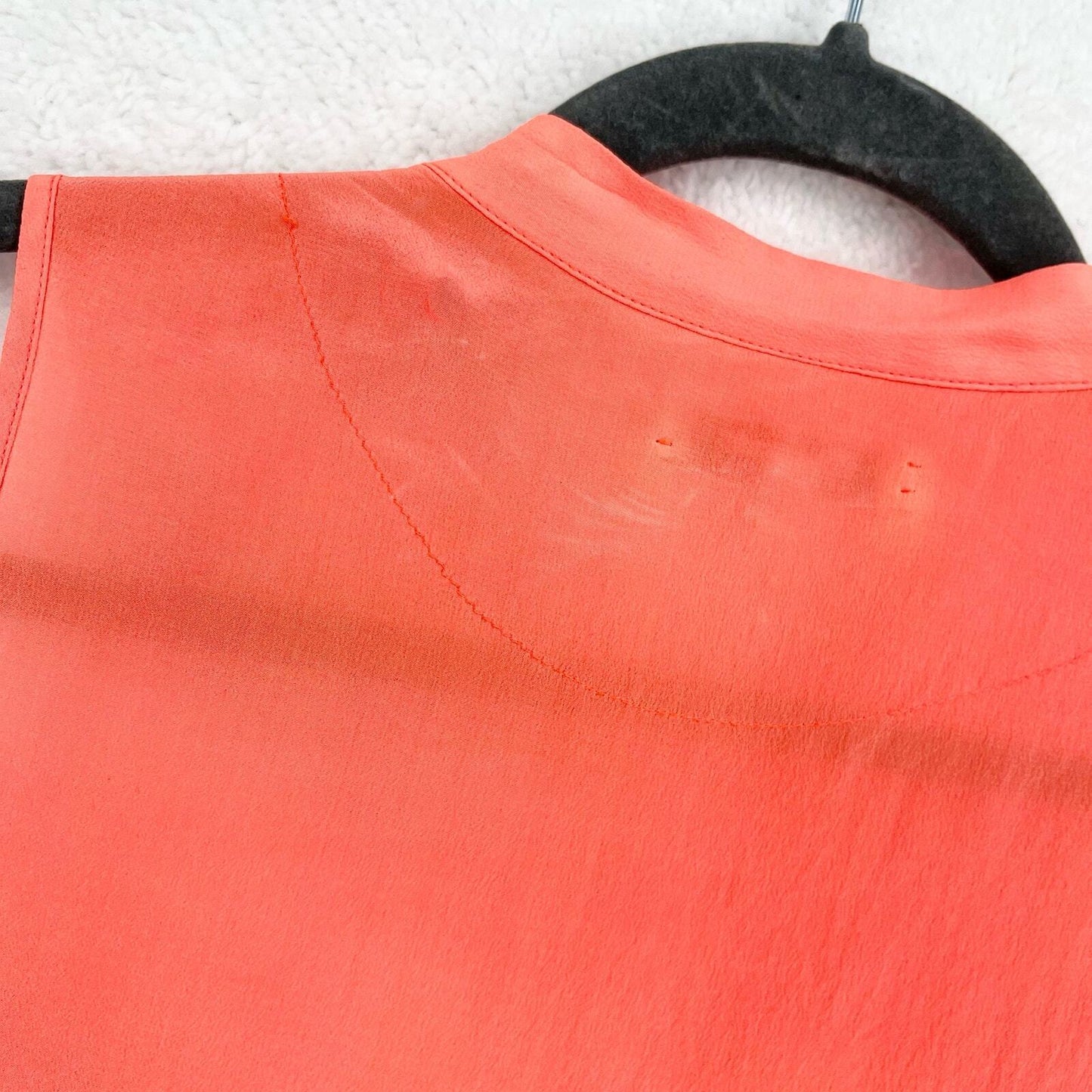 Madewell Coral Silk Button Down Sleeveless Lightweight Tank Top Size Small