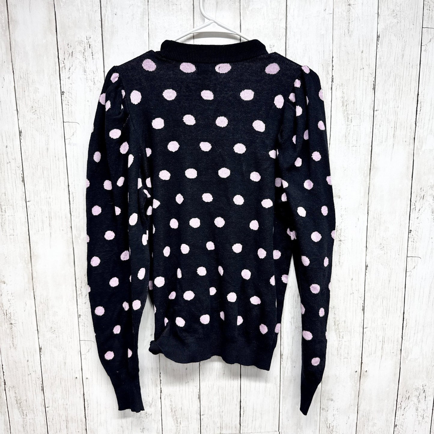 Who What Wear Sweater Women Size Small Polka Dot Mock Neck Long Sleeve Blouse