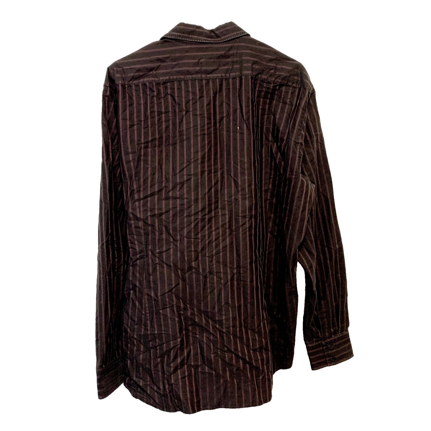 HUGO BOSS Button Up Mens Size XXL Brown Striped Collared Long Sleeve Cotton