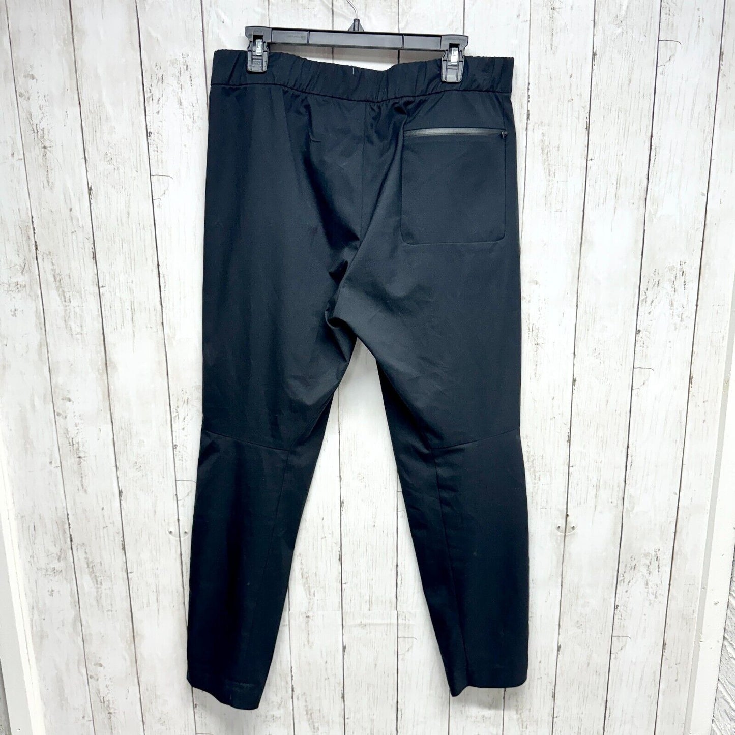 THEORY Pants Men Size Large Polyester Elastic Waisted Slim Fit Leg Formal Black