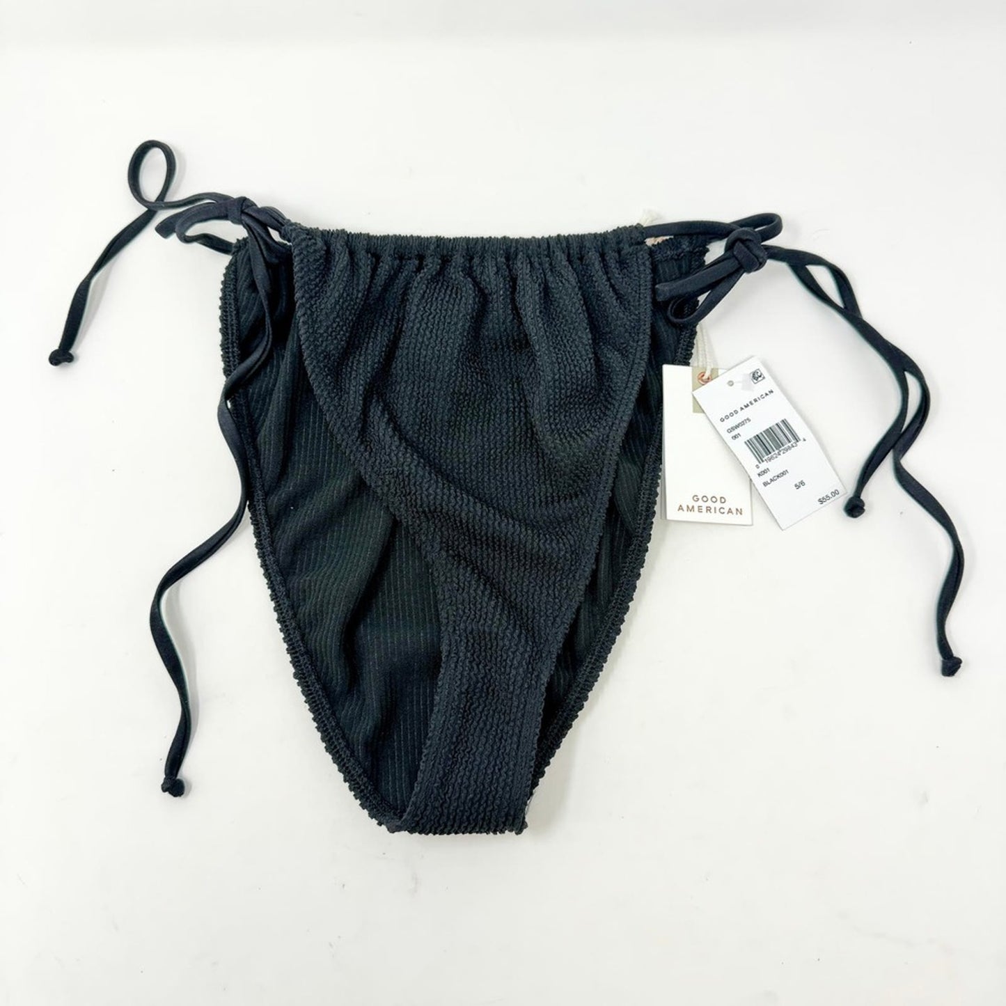 Good American Women Black Always Fit Tiny Ties Bikini Bottom Swim Size 2XL/3XL