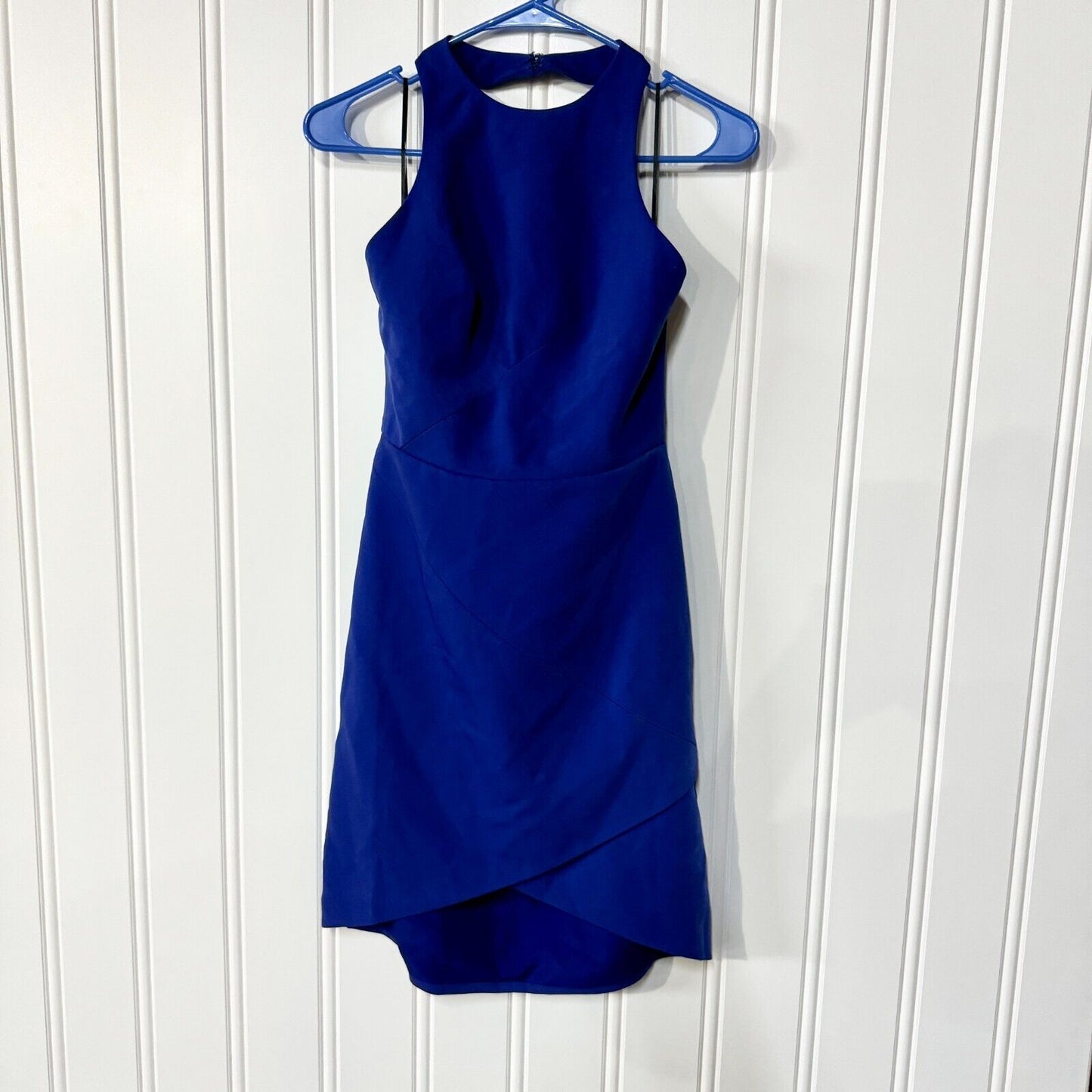 Keepsake The Label Royal Blue Halter Neck Asymmetrical Mini Dress Size Small