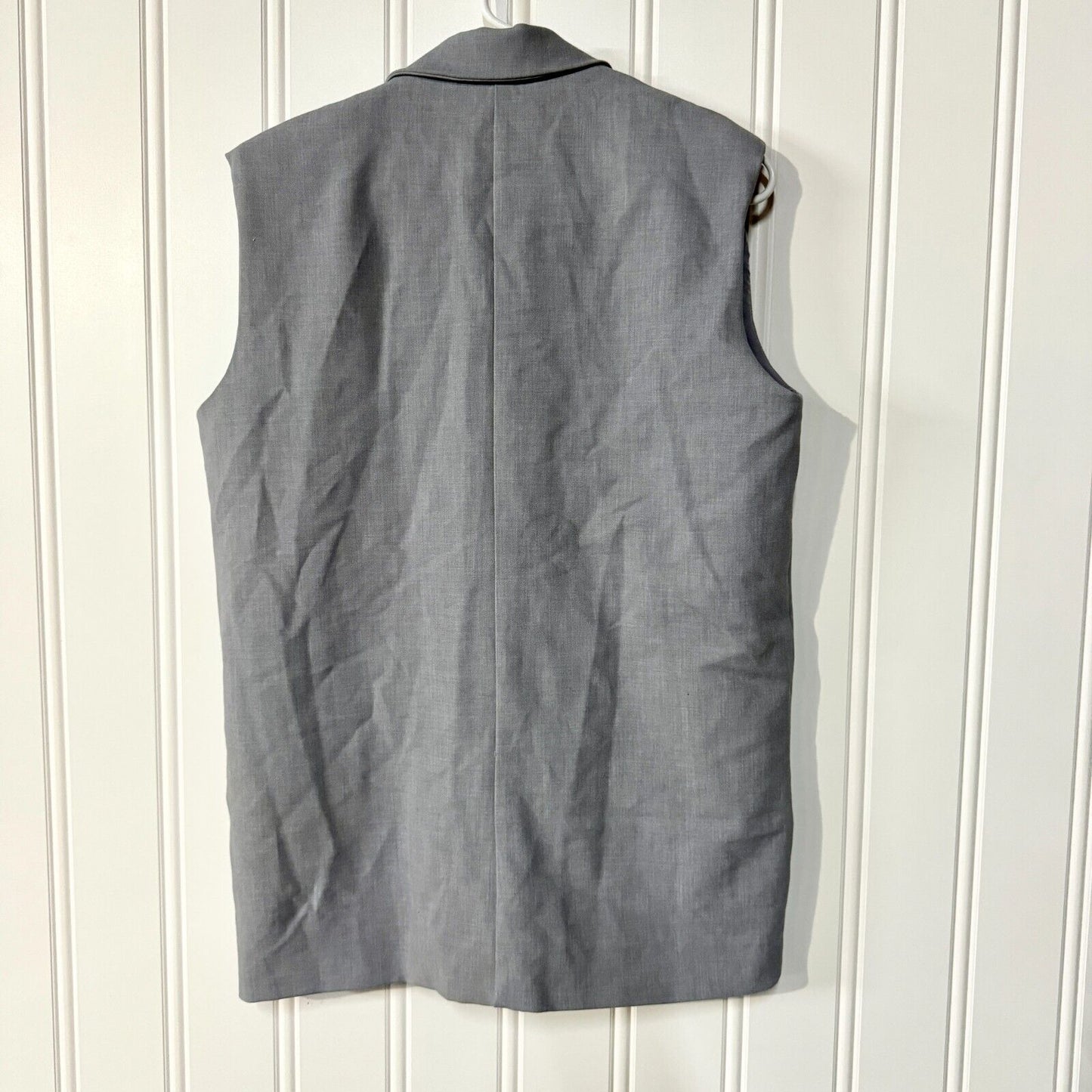 4th + Reckless Vest Single Breasted Sleeveless Padded Shoulder Grey Size XS