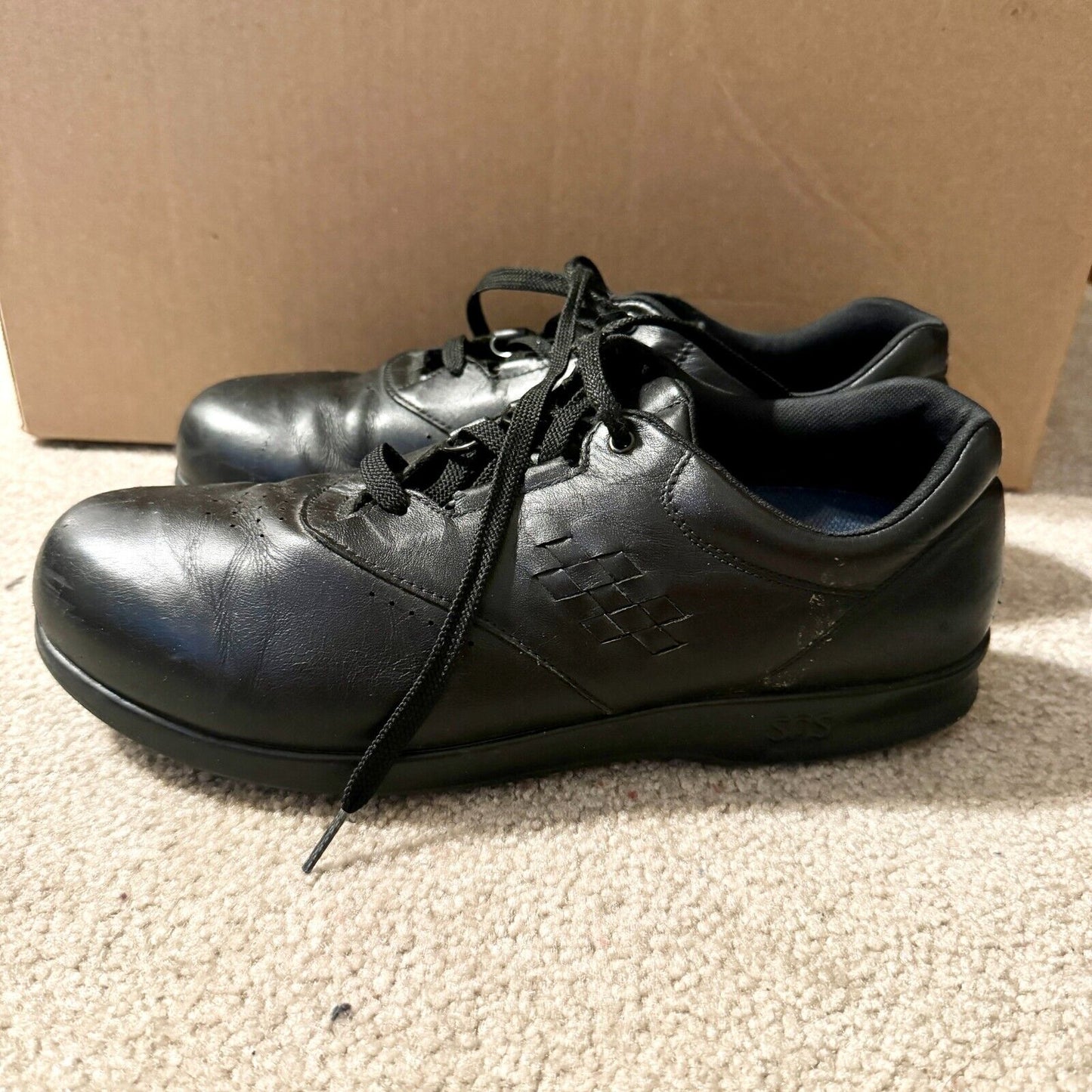 SAS Women Size 11 Narrow Black Liberty Slip-Resistant Laced Textured Leather