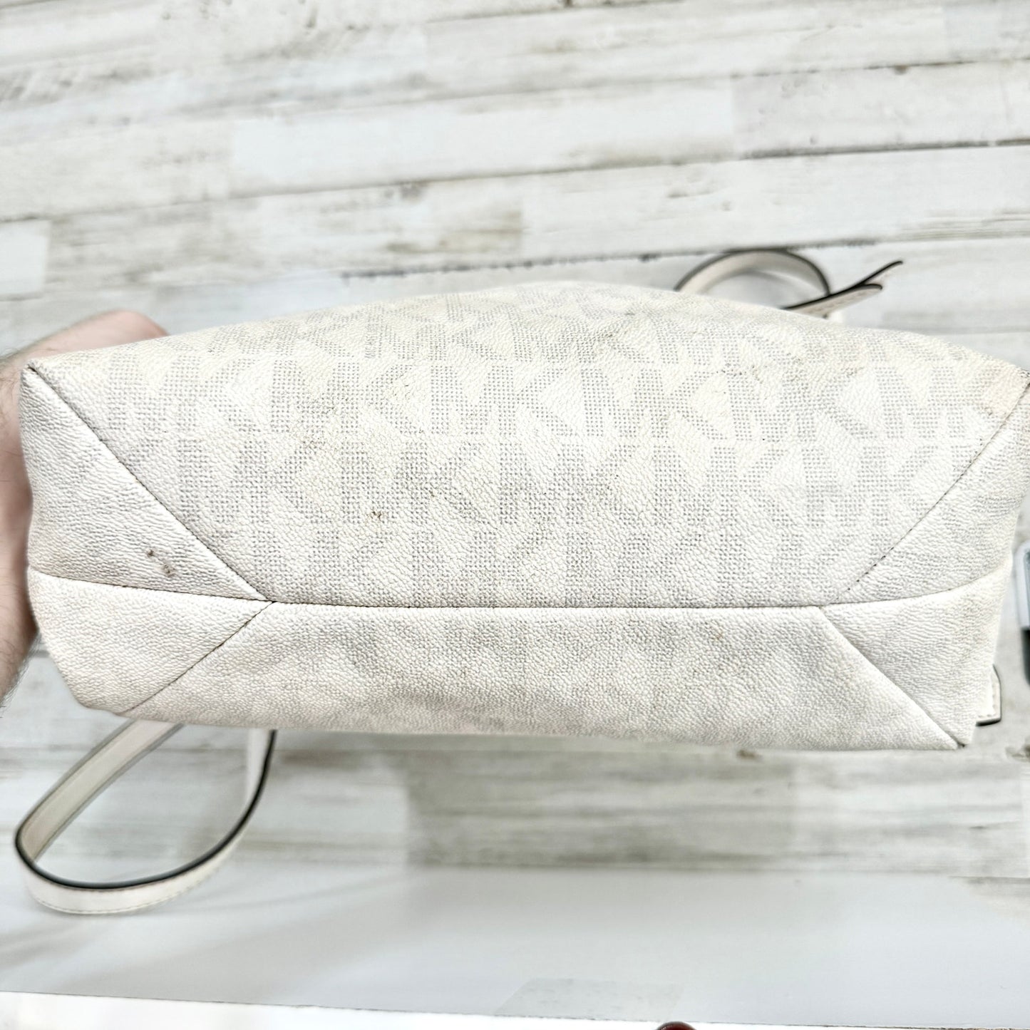 MICHAEL KORS Dallas Medium Slim BACKPACK MK Signature Soft Sky White Authentic