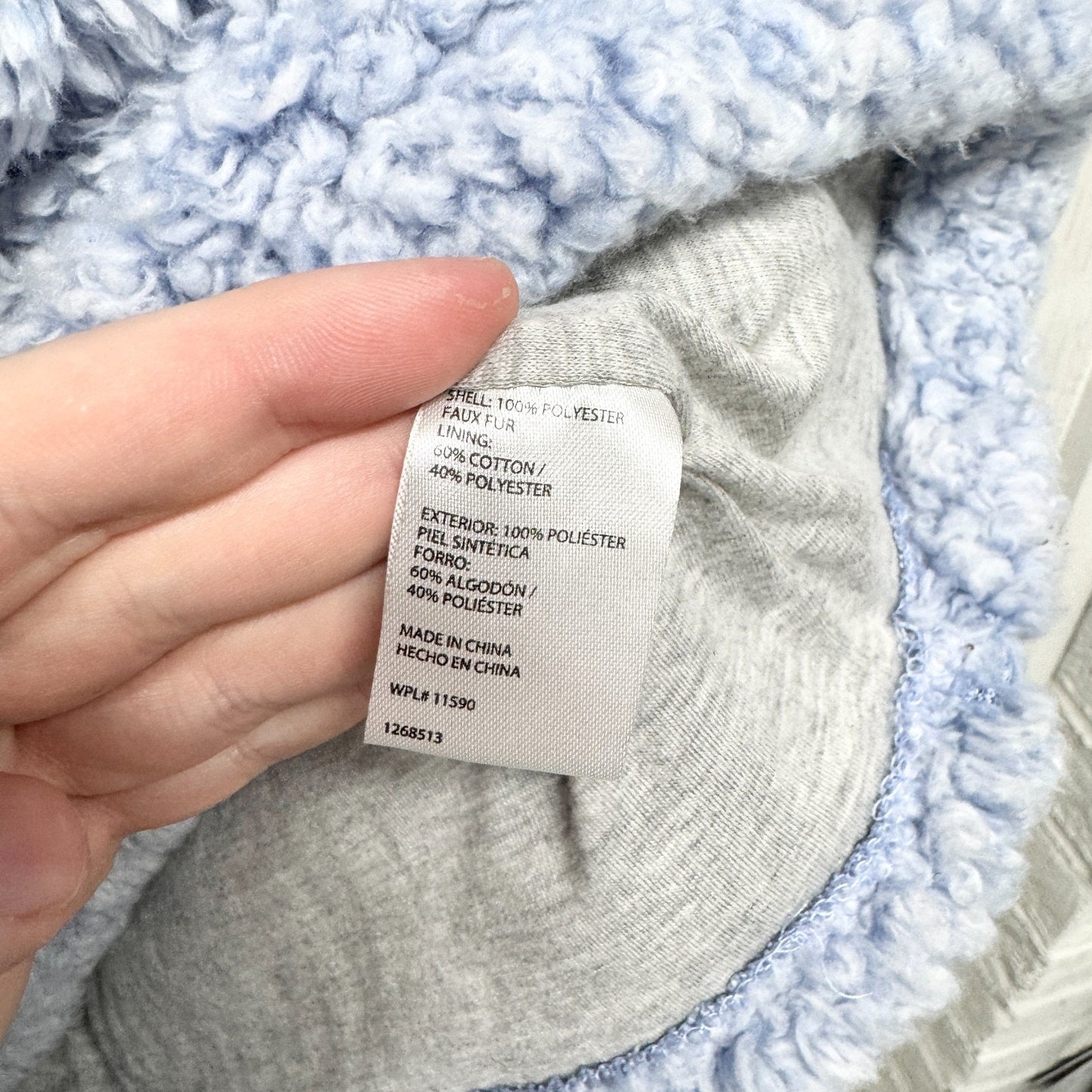 Weatherproof Sweater Women Size Large Blue Sherpa Fleece Quarter Zip Pullover