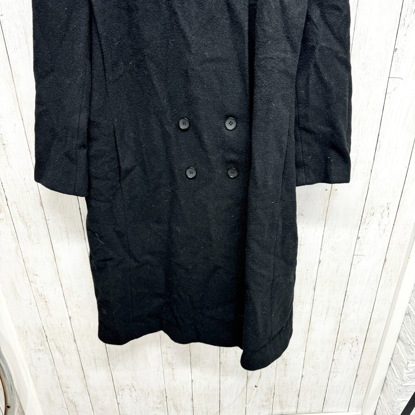 Vintage Projections Coat Women Black Peacoat Button Front Outdoor Winter Weather