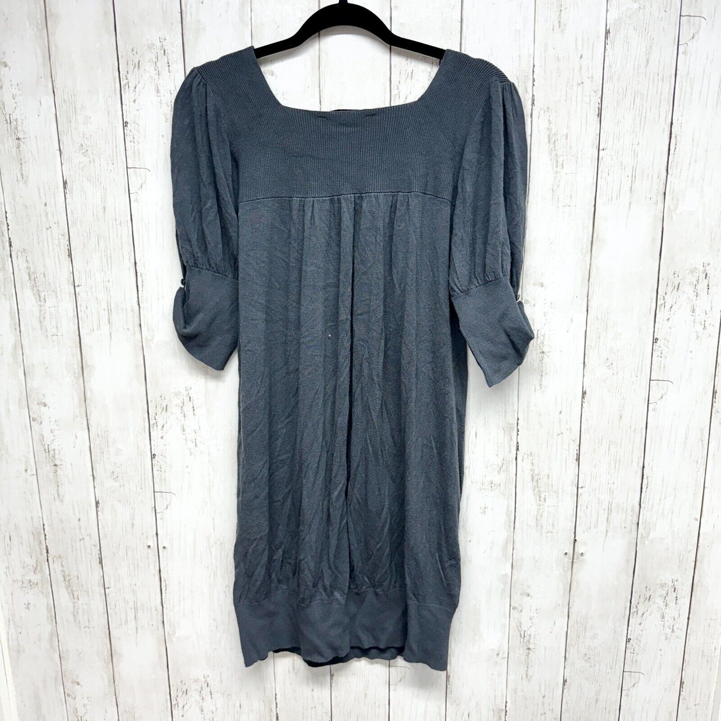 BCBGMAXAZRIA Dress Women Sz S Blue Squared Neck 1/2 Sleeve Mini Bodycon Mini