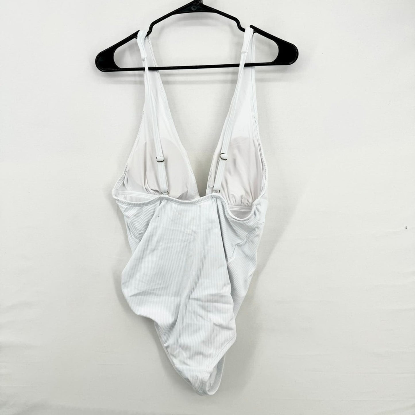 Andie Sardina Ribbed One Piece White Sleeveless Swimwear Stretch Beach XXL Tall