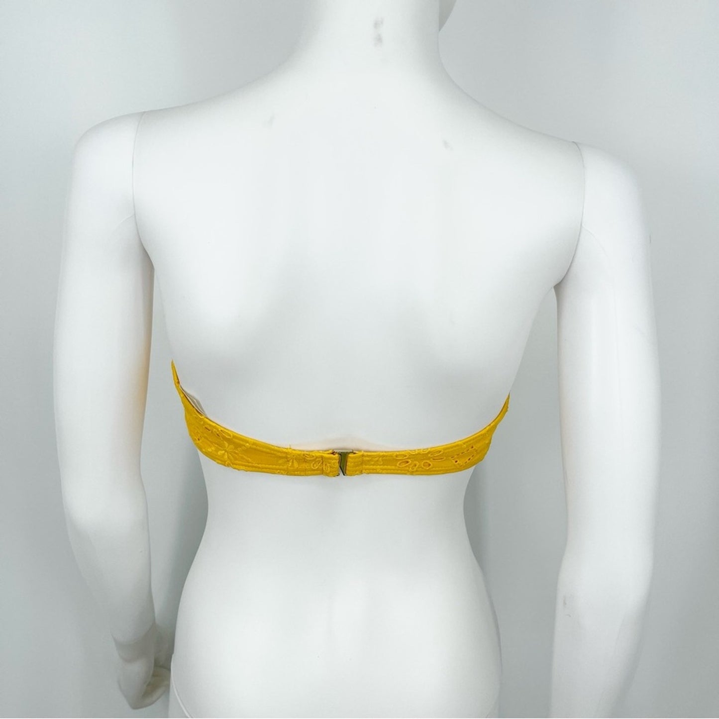 Kate Spade Womens Yellow Lace Saffron Eyelet Summer Beach Bikini Top Size XS