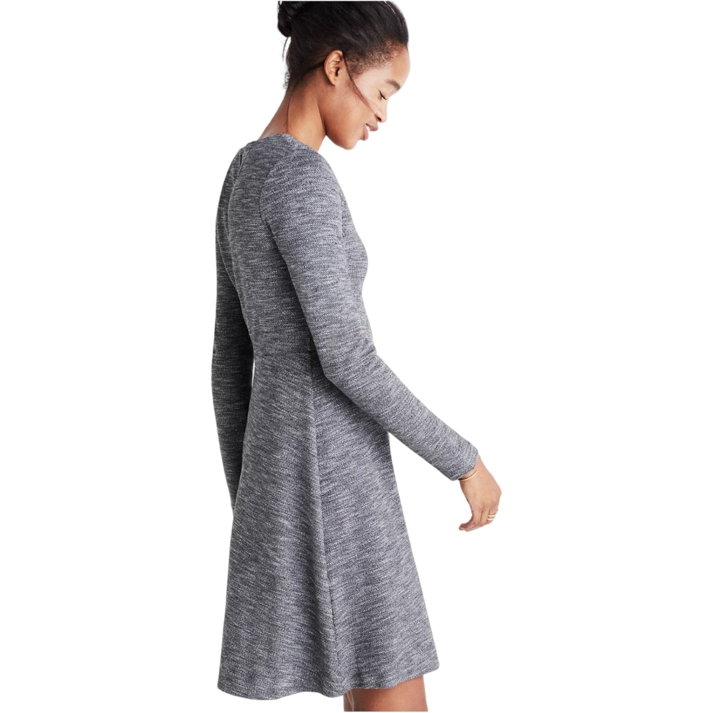 Madewell Women Bridgewalk V-Neck Mini Gray Dress Women's Size 10