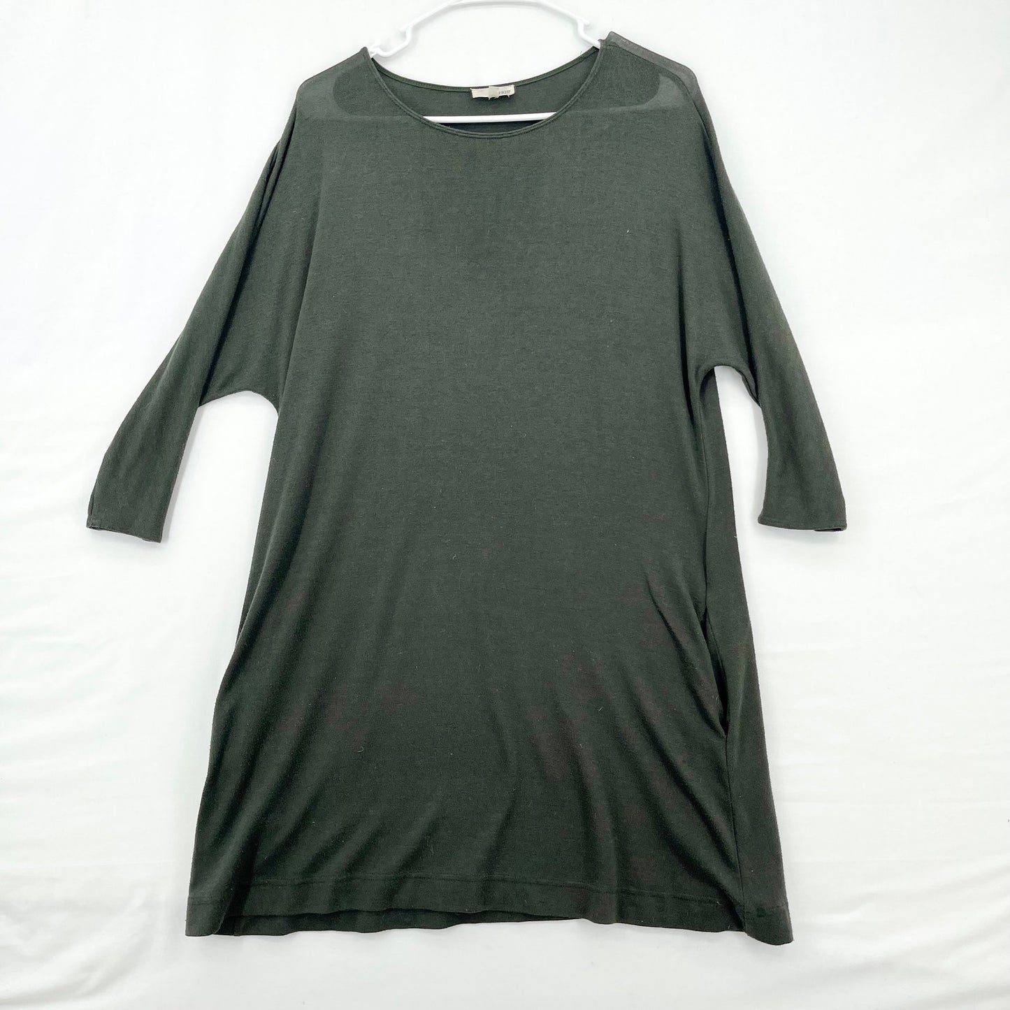 Wilfred Free Women Hunter Green 3/4 Sleeve Cober Mini Dress Size XXS