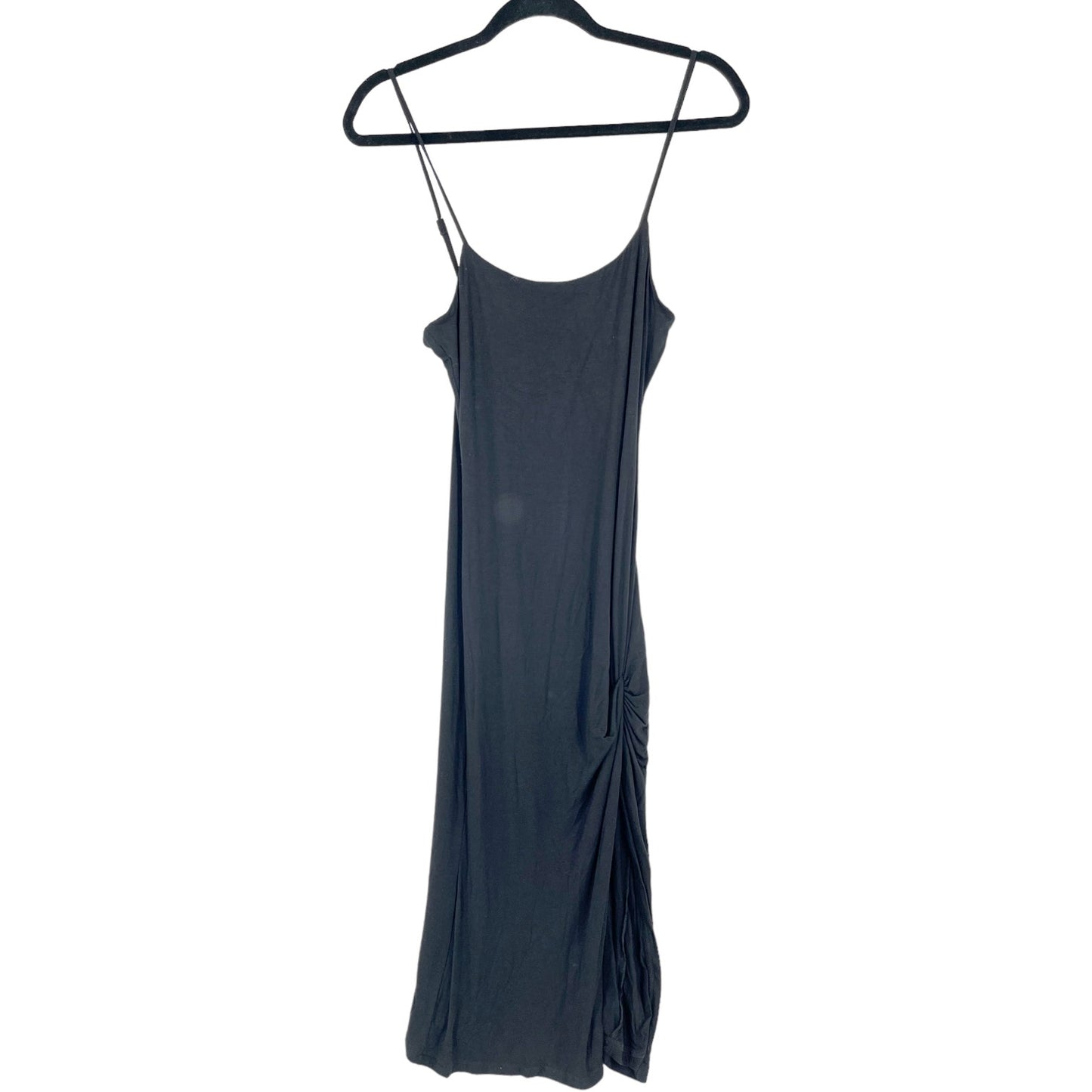 Lulus Women's Black Spaghetti Strap Watch the Sunset Black Midi Dress Small