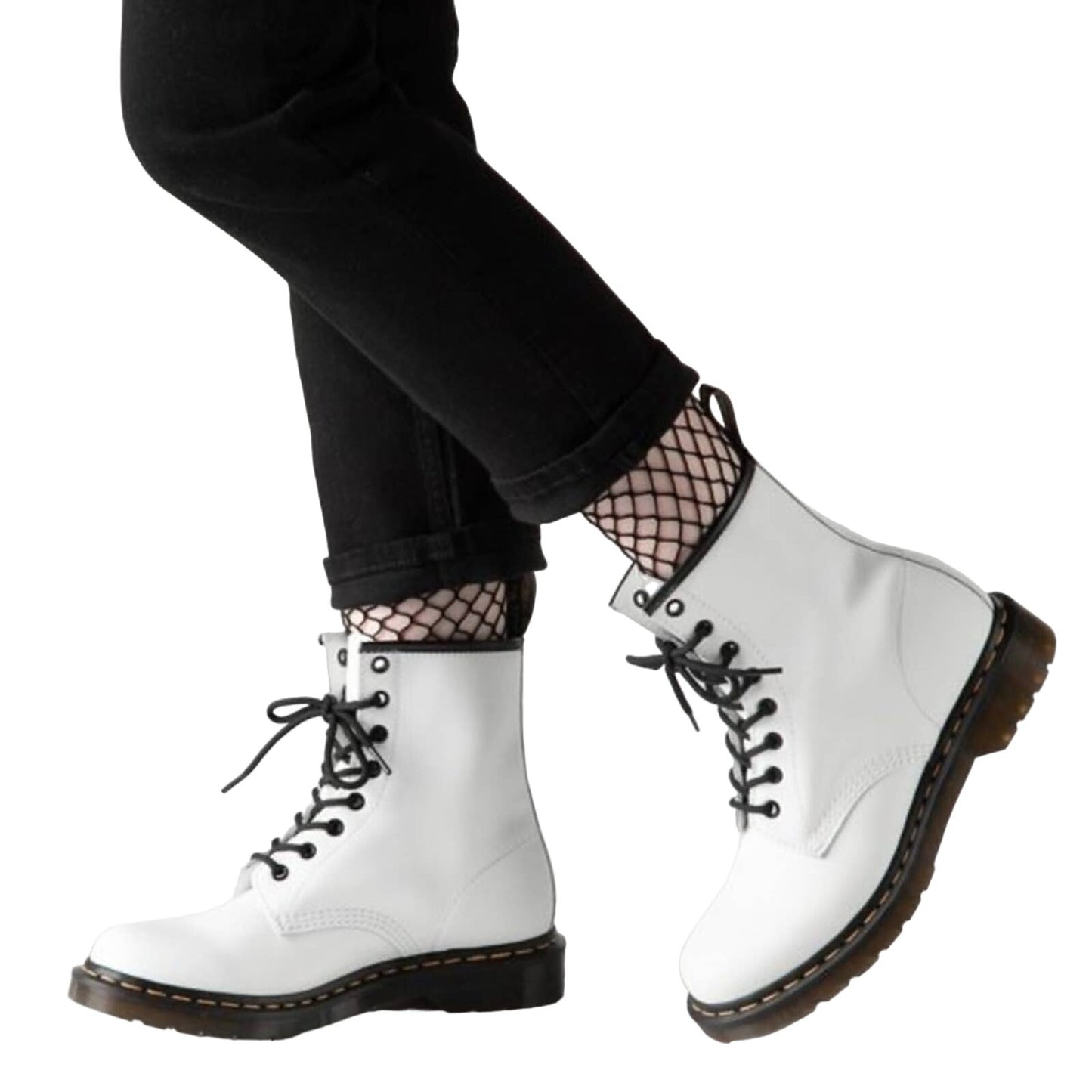 Dr. Martens 1460 White Women's Patent Leather Laced Boots Size US 5