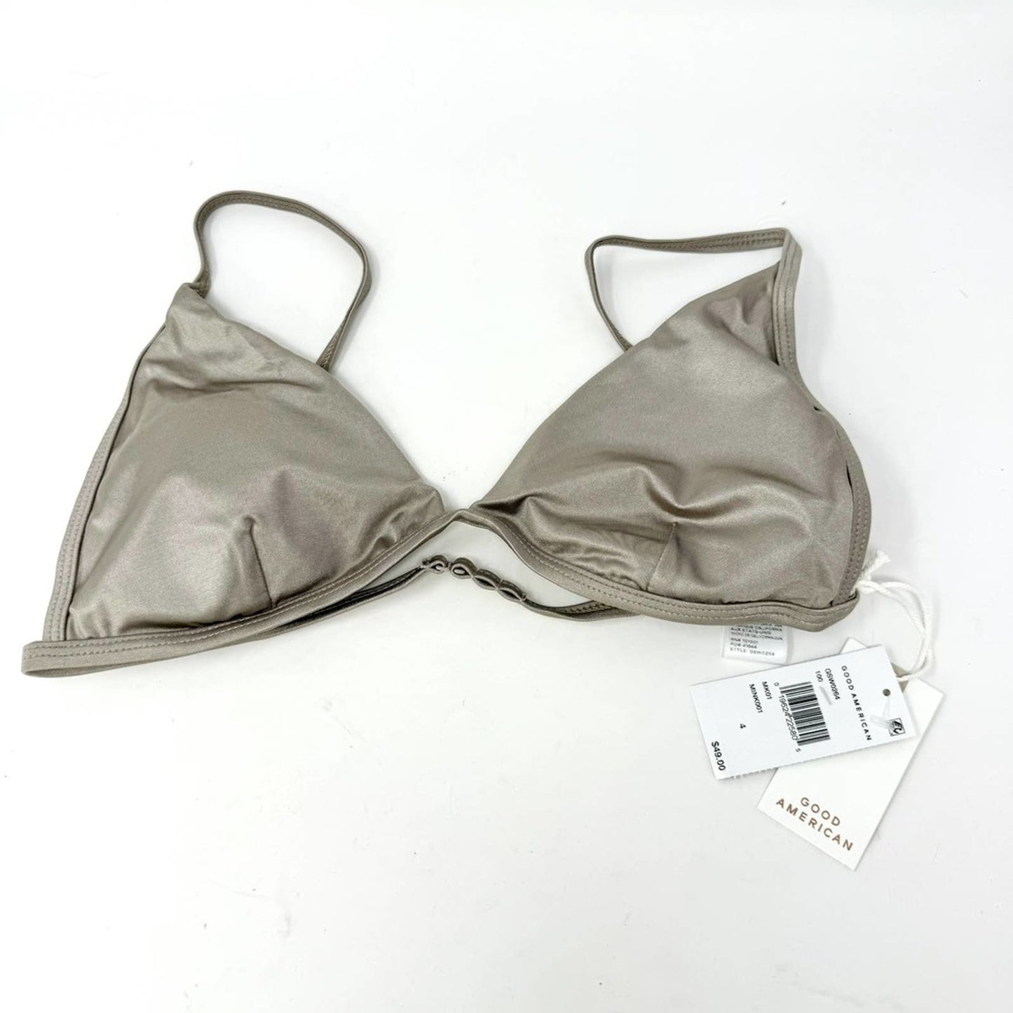 Good American Women Mink Tan Bikini Swim Bra Top 4 (XL) NWT