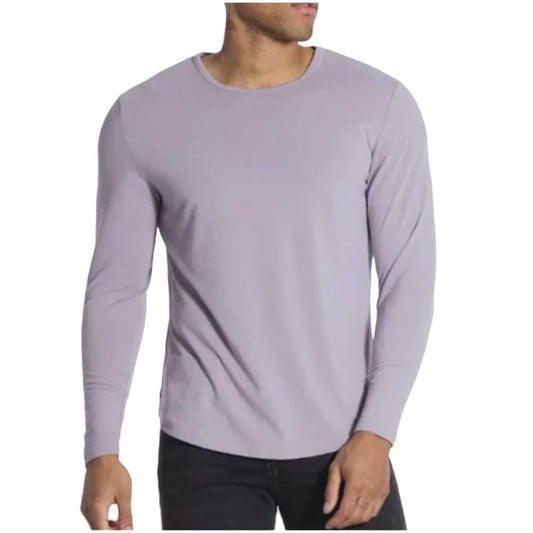 CUTS CLOTHING AO Mens Universal Long Sleeve Curve-Hem Tee Light Purple XXL