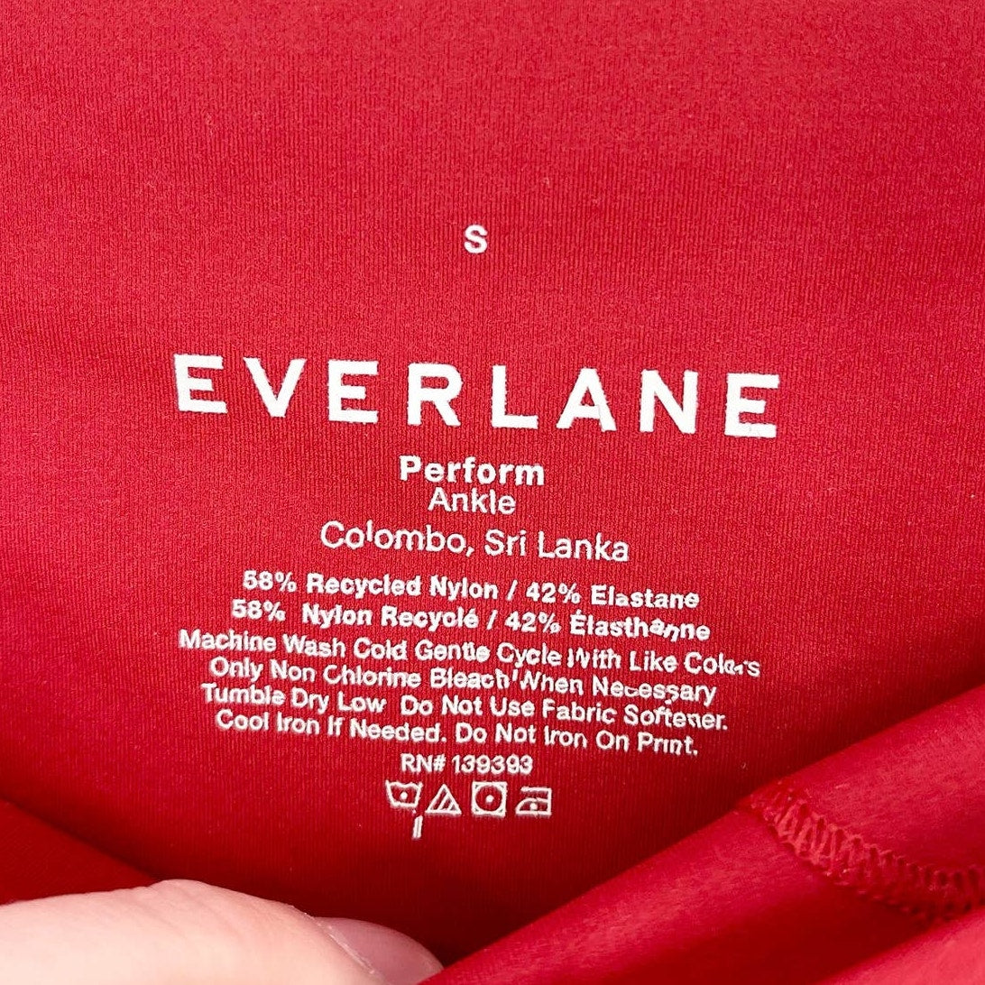 Everlane The Performance Ankle Gym Workout Leggings Red Women's Small