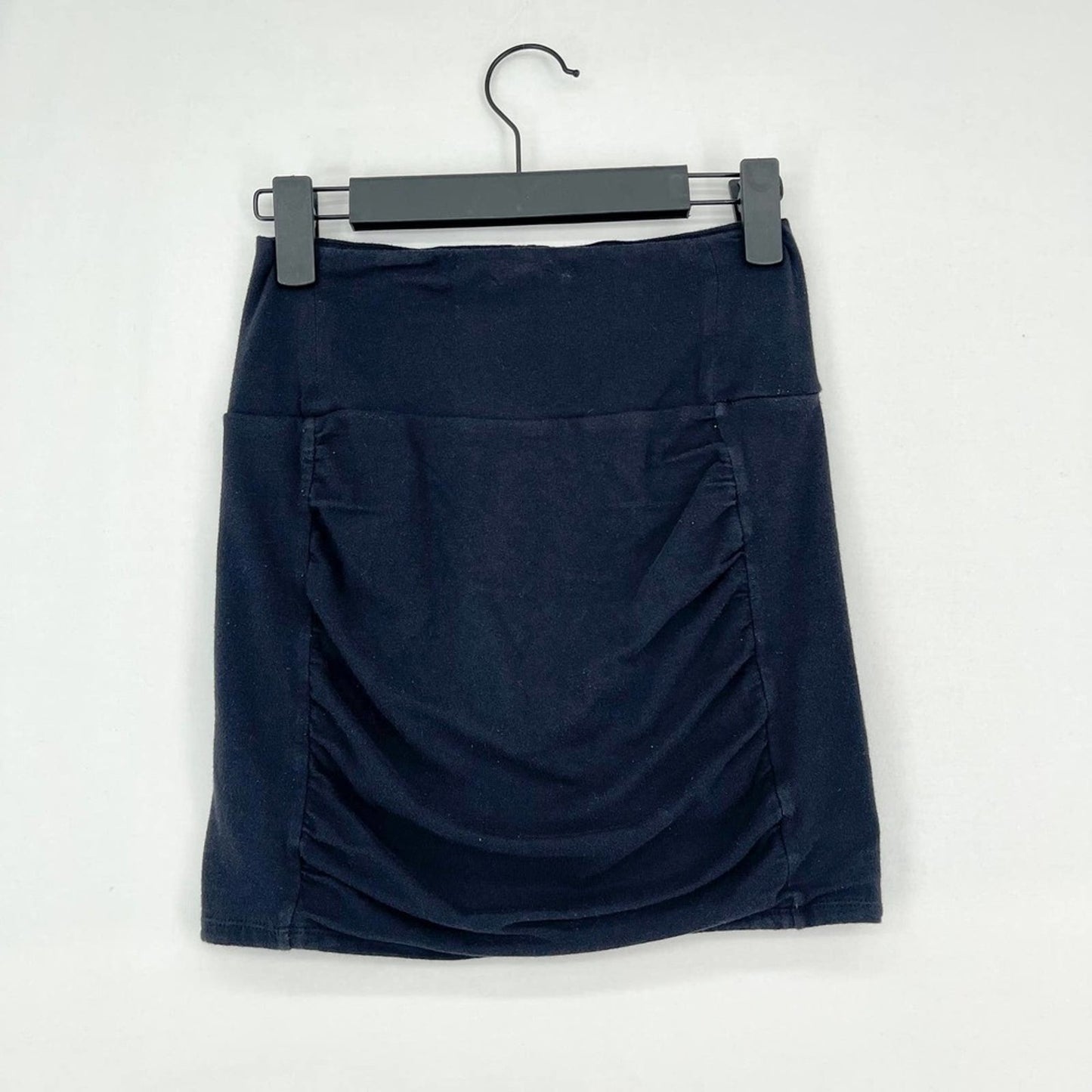 Free People Women Black Bunched A Line Stretched Waist Pencil Skirt Size XS